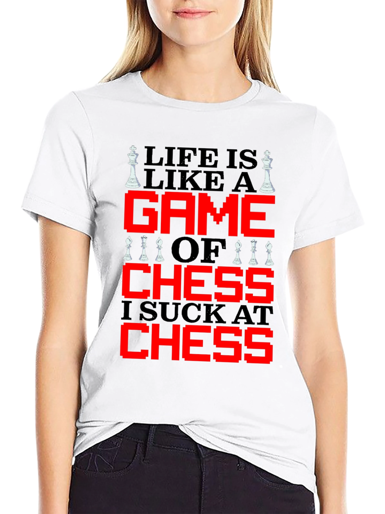 Black Life is Like Chess T-Shirt - Funny Game Tee view 9