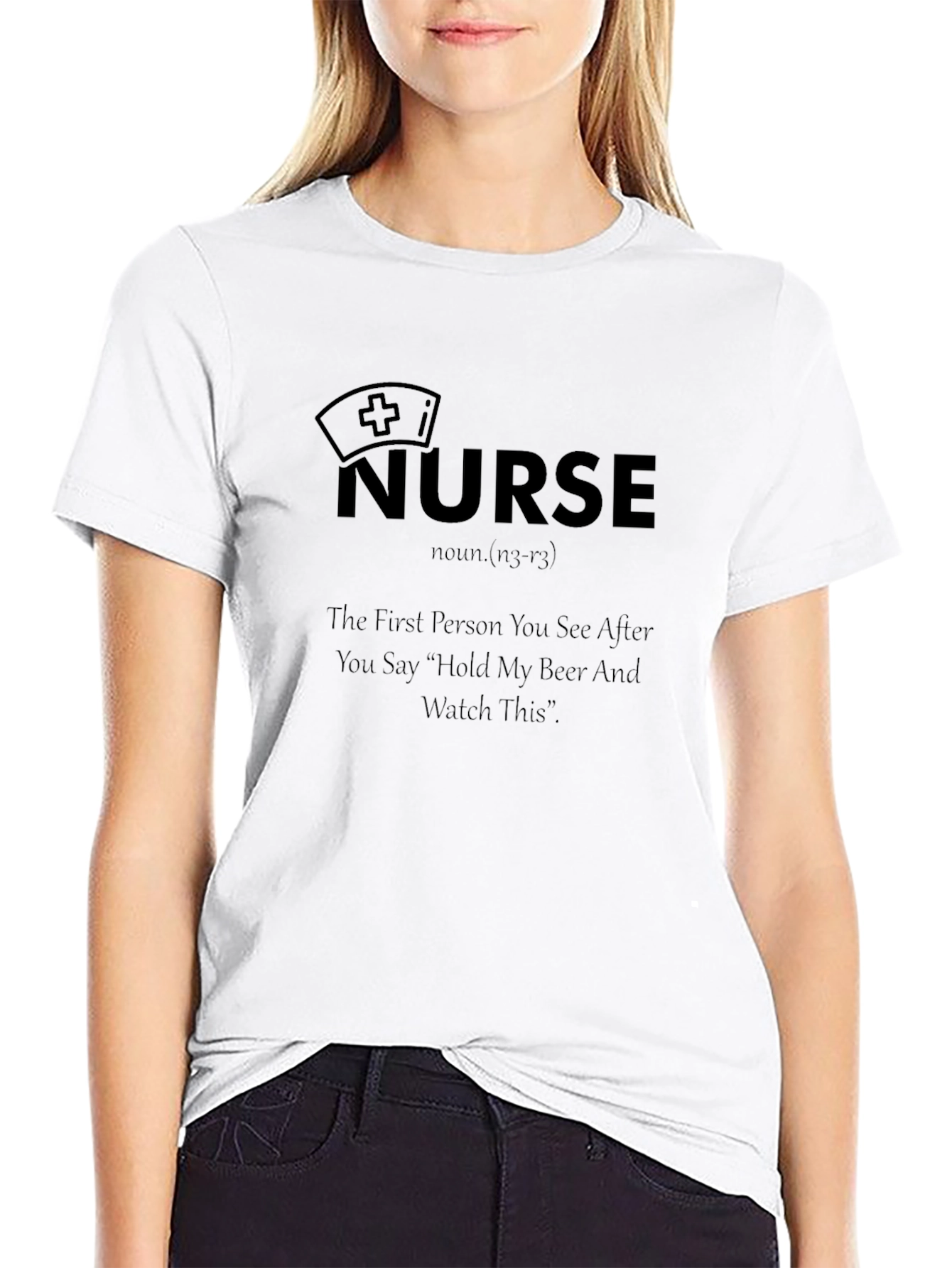 Black Nurse Definition Graphic T-Shirt - Funny Medical Gift view 9