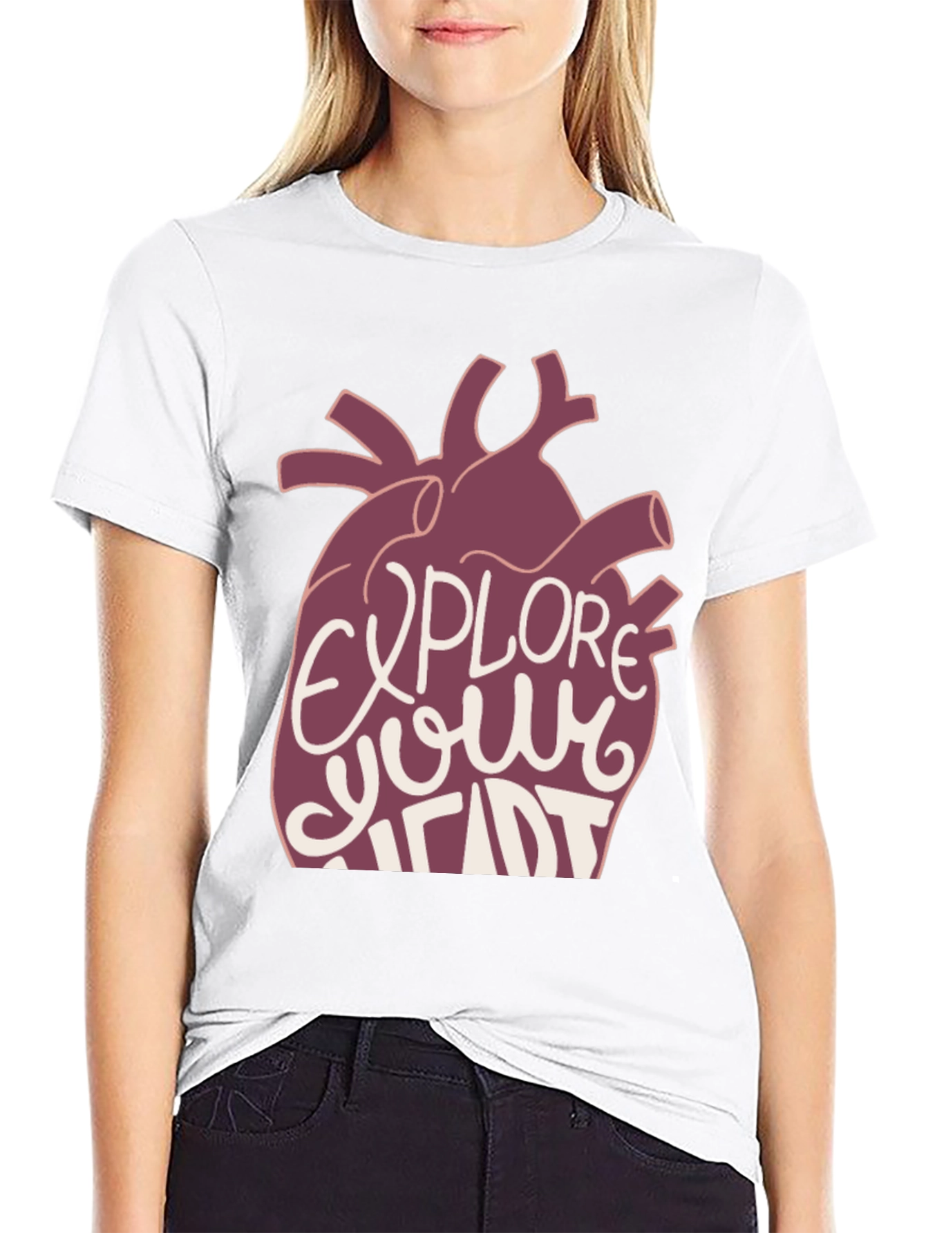 Black Explore Your Heart Graphic Tee - Black view 9