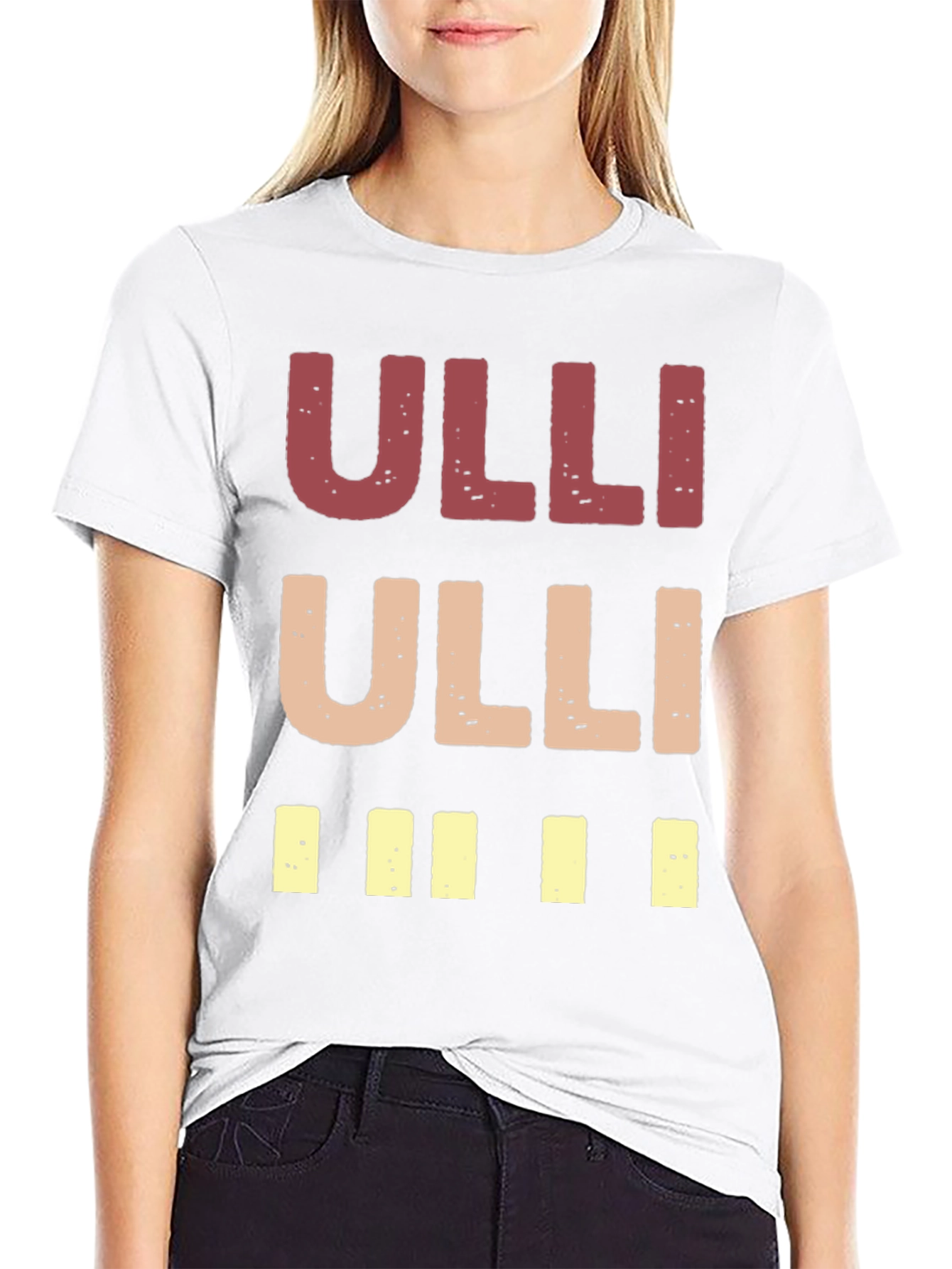 Black "Ulli" Graphic Print Crew Neck T-Shirt view 9