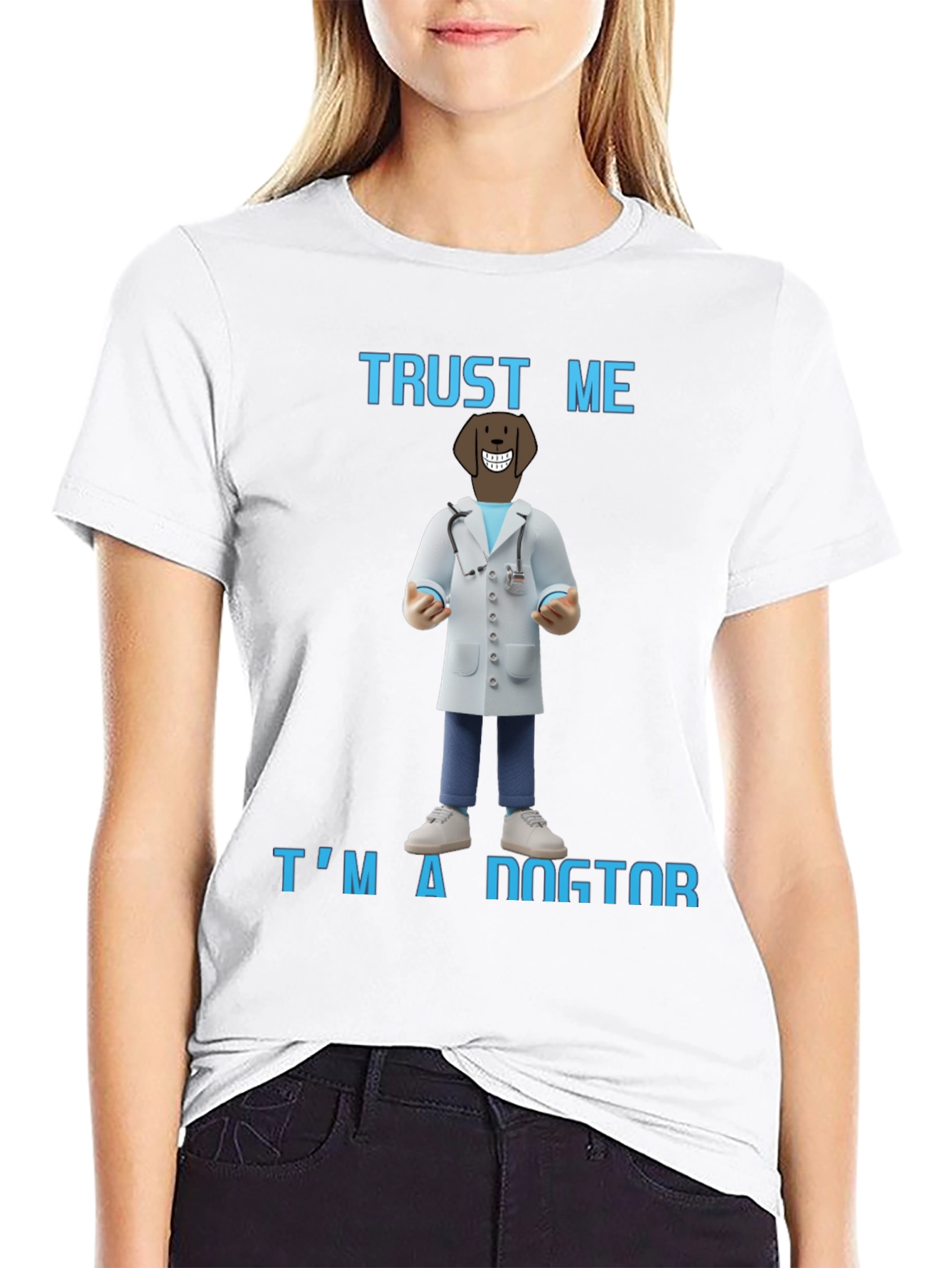 Black Trust Me I'm A Dogtor T-Shirt view 9