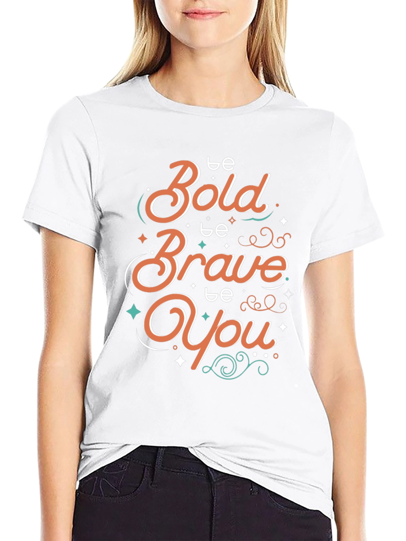 Black Be Bold Brave You Graphic T-Shirt view 9