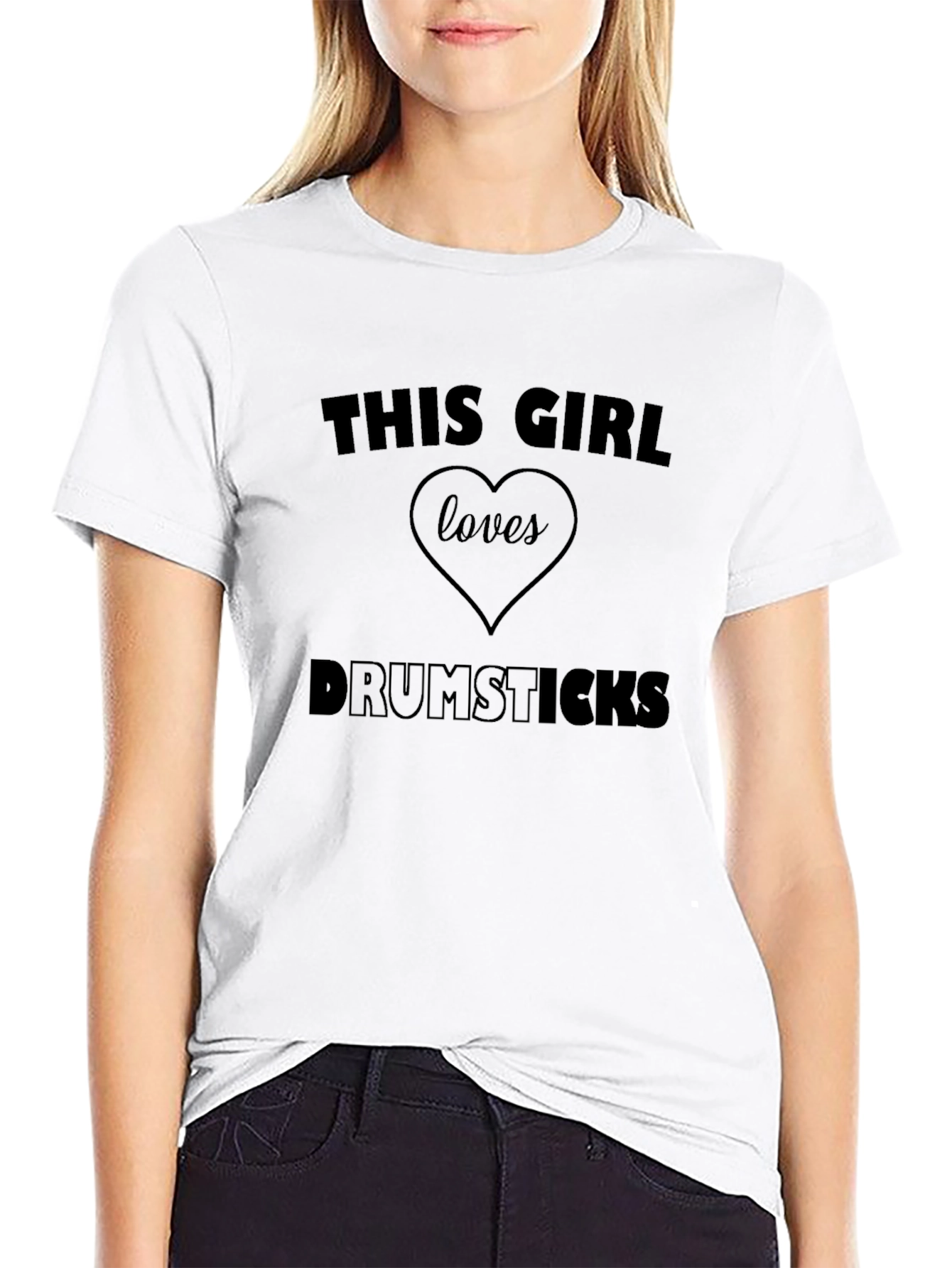 Black This Girl Loves Drumsticks T-Shirt view 9