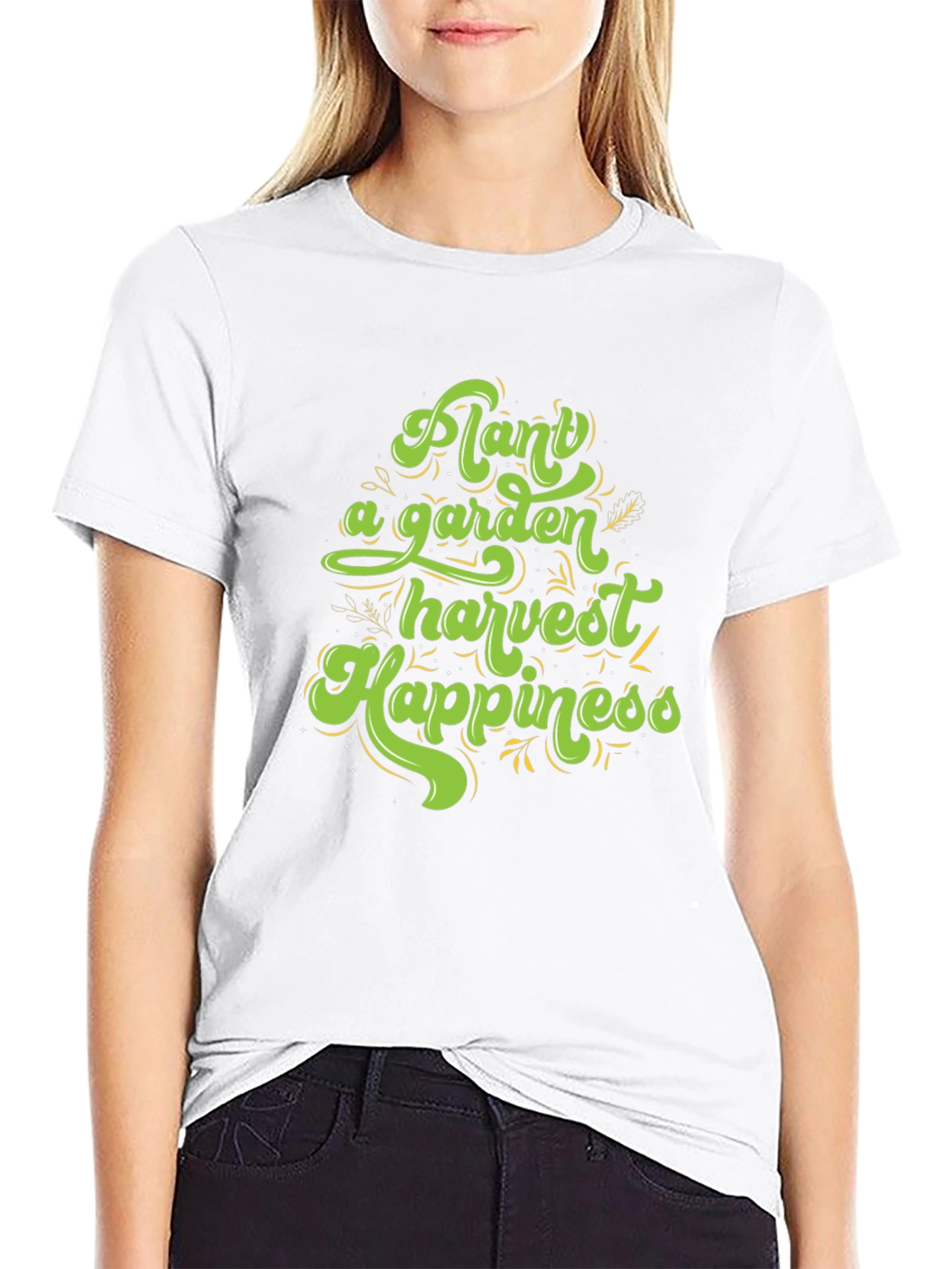 Black Plant a Garden Harvest Happiness Graphic T-Shirt view 9