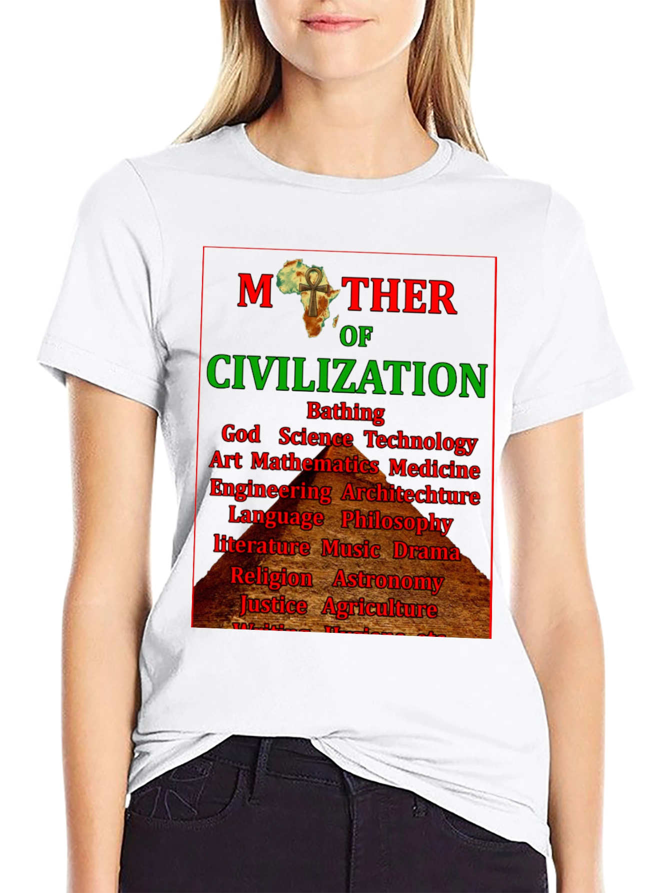 Black Mother of Civilization Graphic T-Shirt view 9
