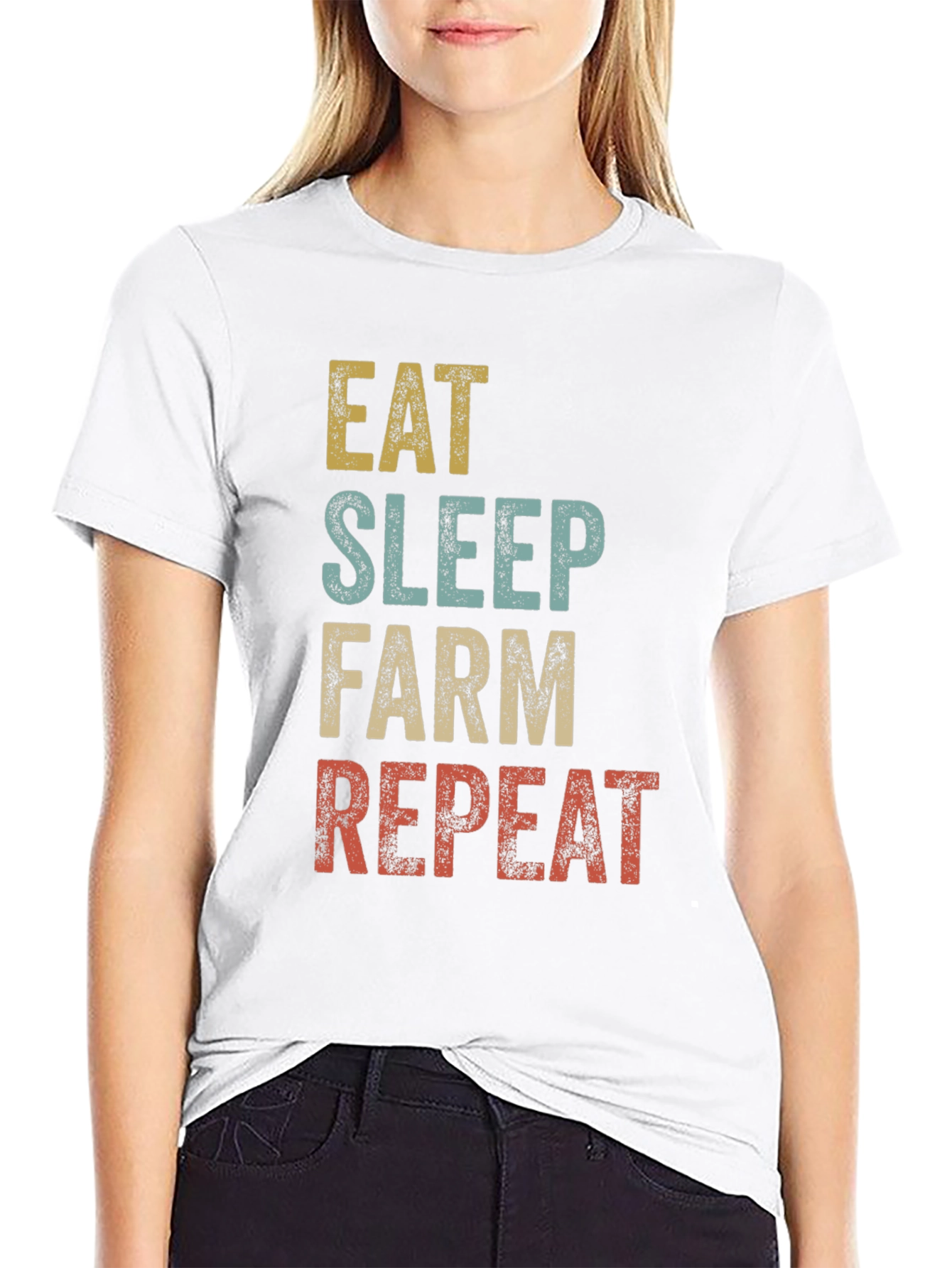 Eat Sleep Farm Repeat Graphic Tee - 9