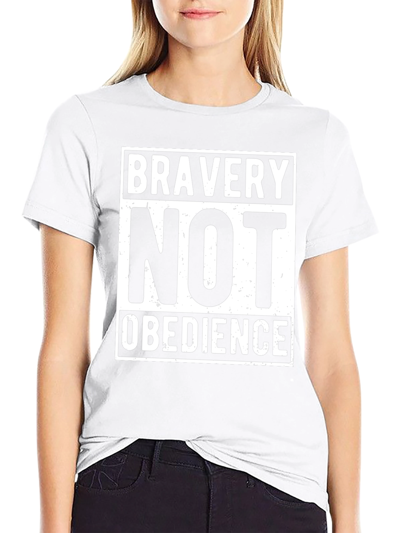 Black Bravery Not Obedience Graphic T-Shirt view 9