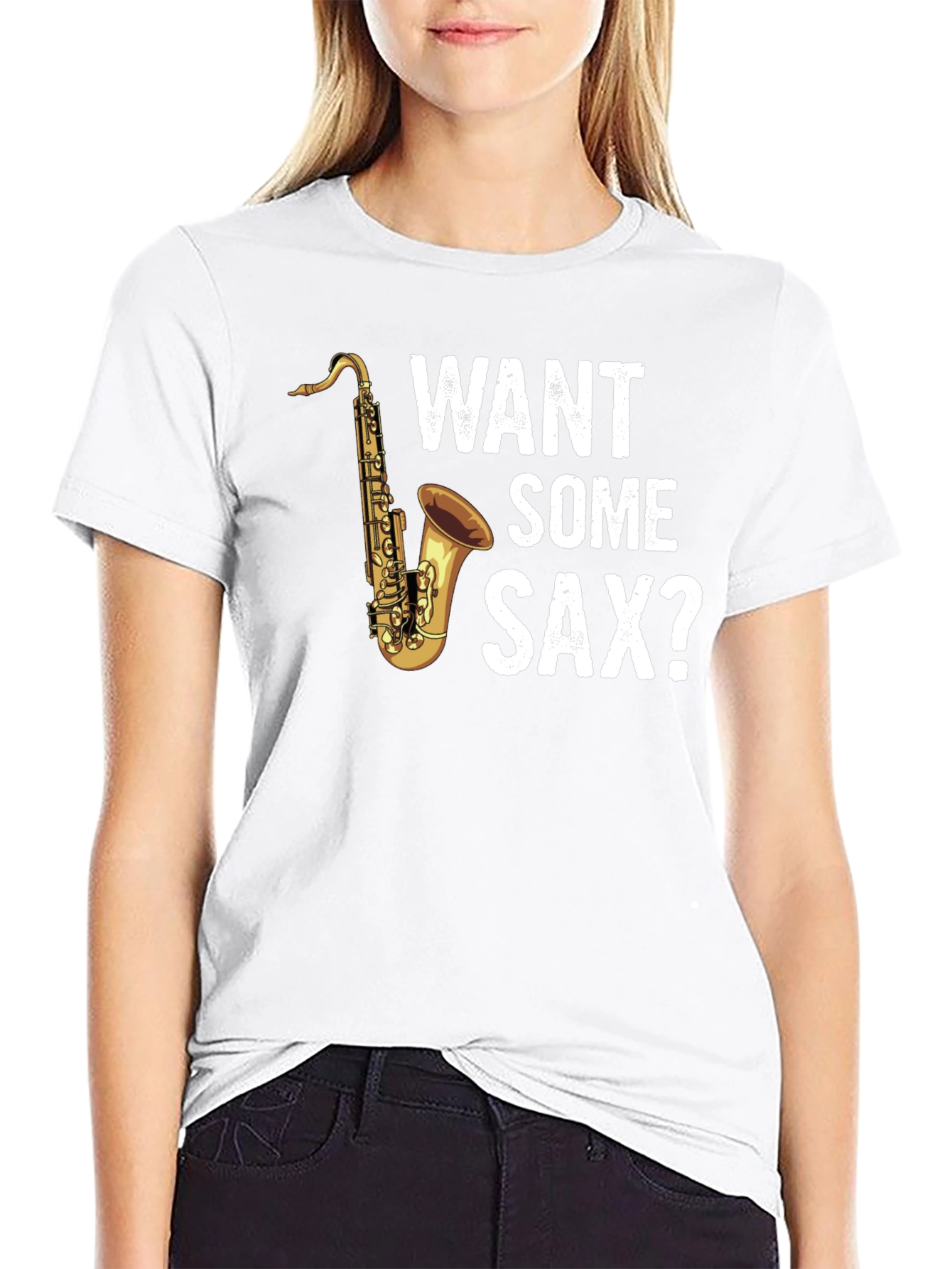 Black Want Some Sax? T-Shirt view 9