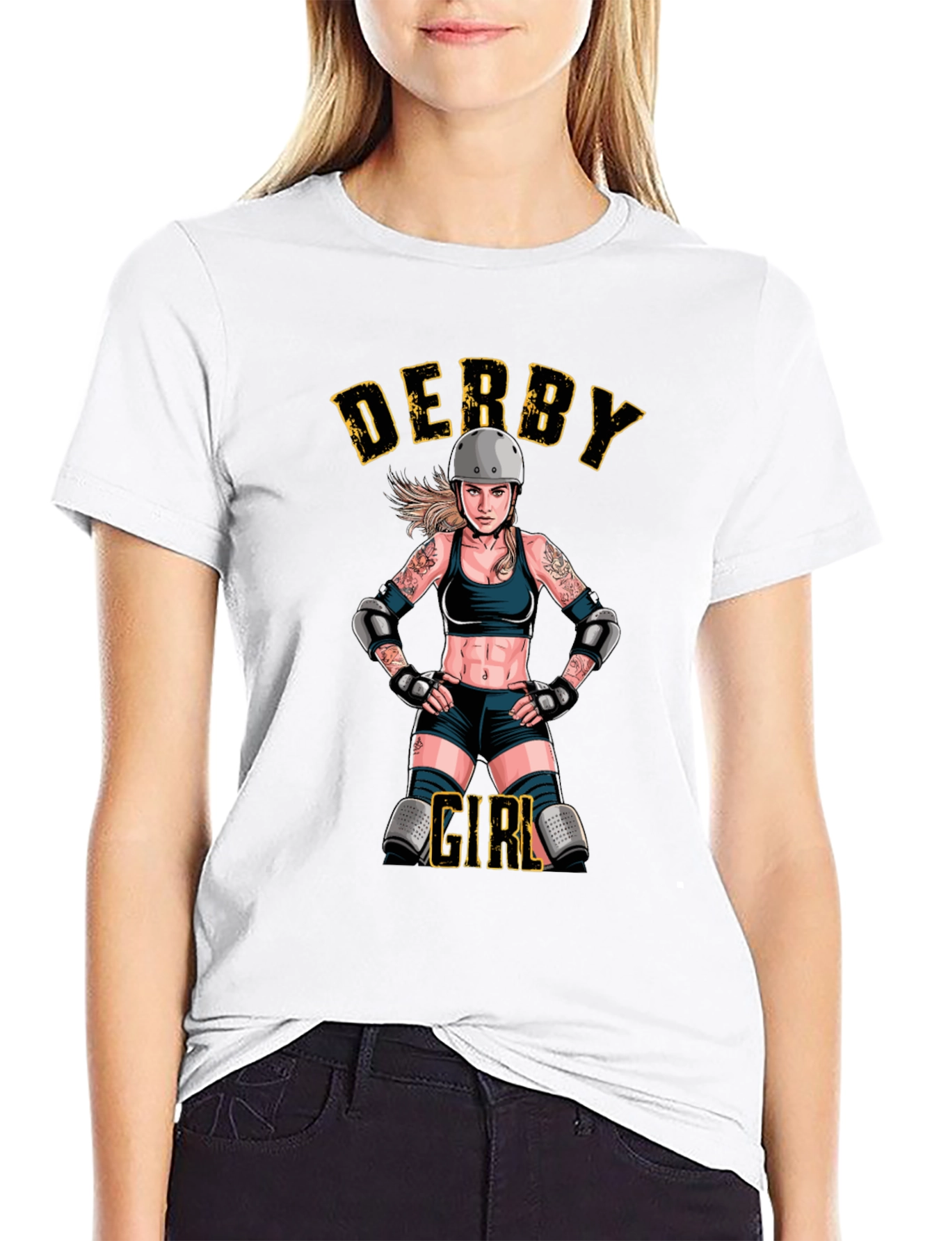 Black Derby Girl Black T-Shirt - Roller Derby Apparel view 9