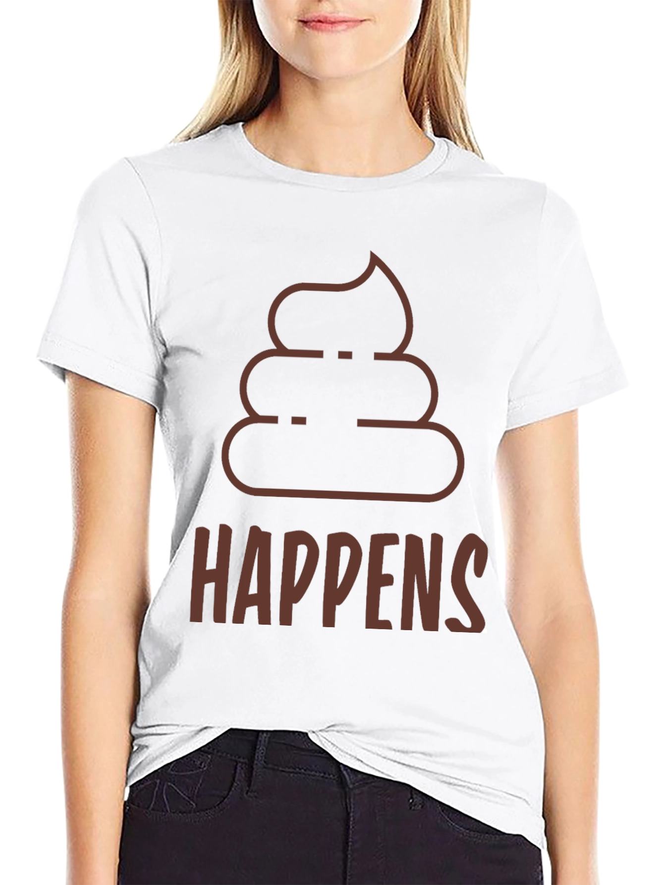 Black Poop Happens T-Shirt - Funny Graphic Tee view 9