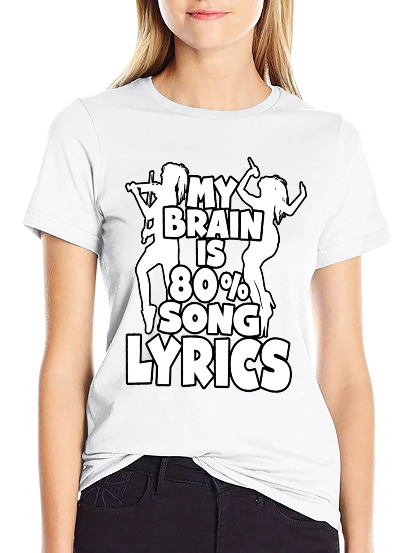 Black My Brain is 80% Song Lyrics Graphic T-Shirt view 9