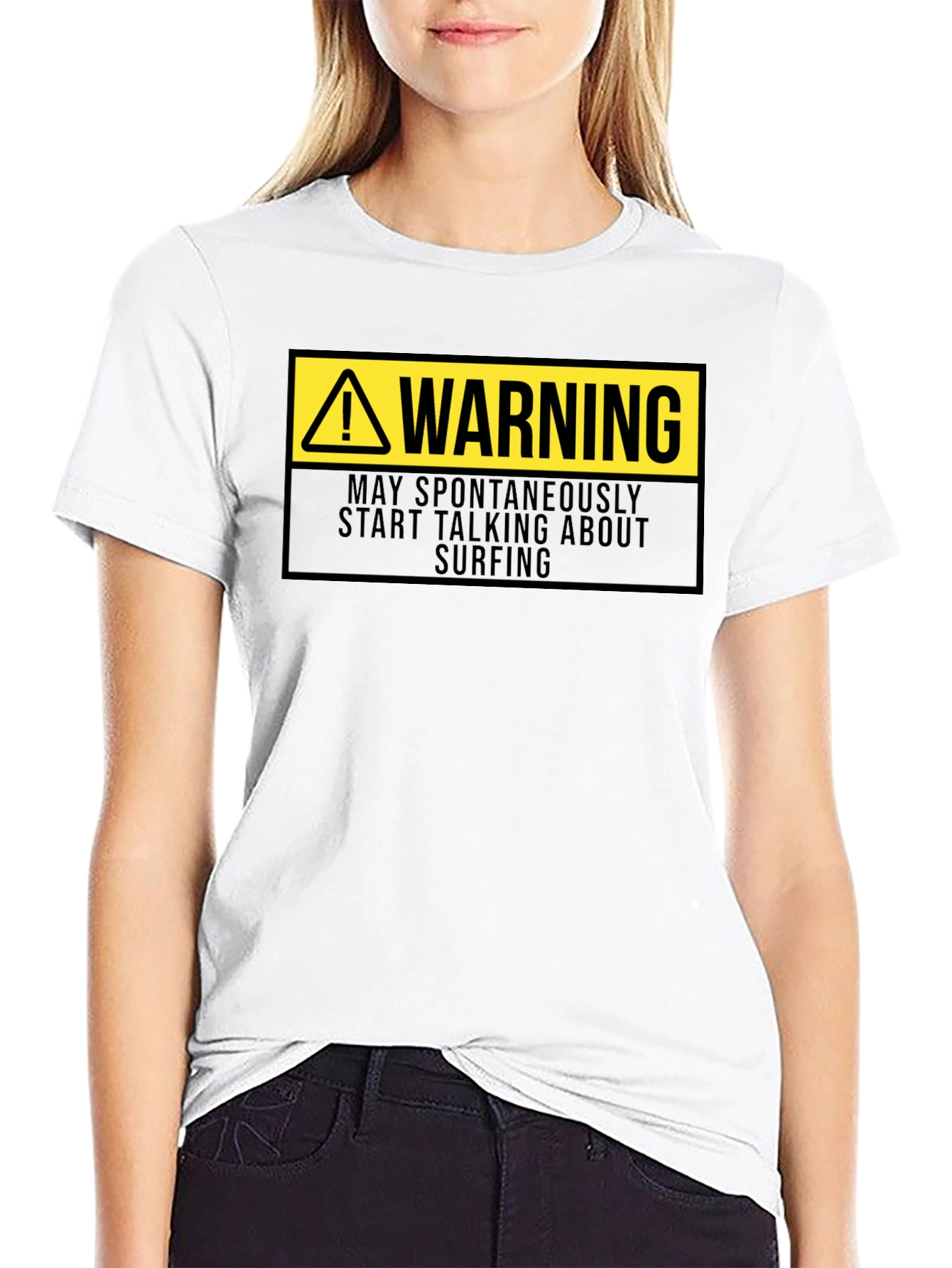 Black Warning Surfing T-Shirt view 9