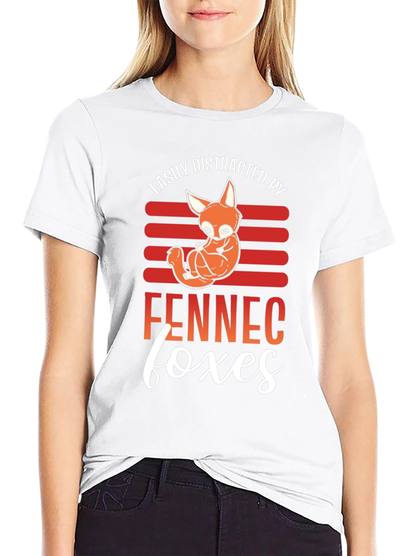 Black Fennec Fox Distraction T-Shirt view 9