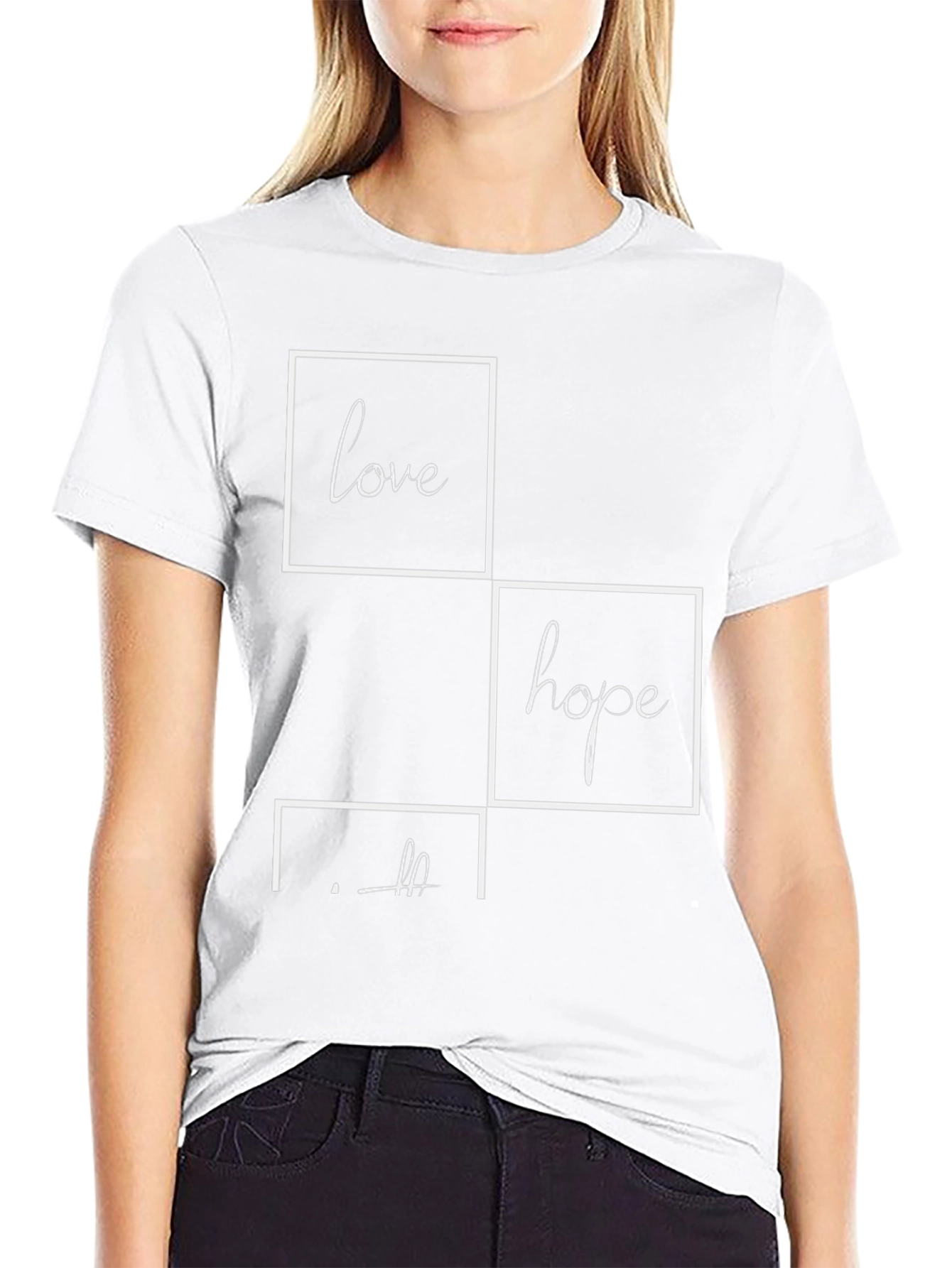 Black Love Hope Faith Graphic Tee - Stylish Black T-Shirt view 9