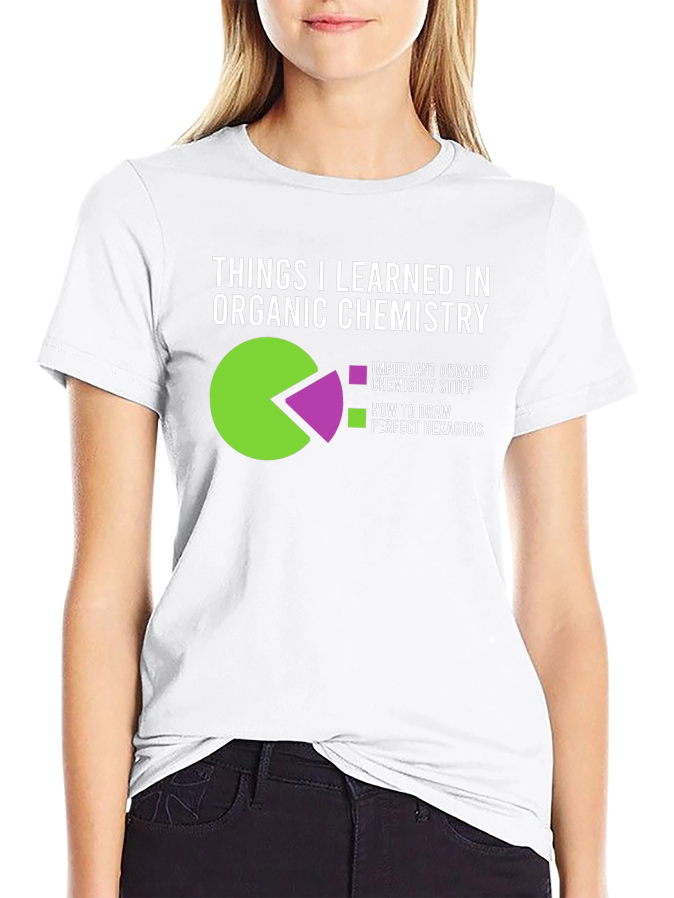 Black Organic Chemistry Hexagons T-Shirt - Funny Science Tee view 9