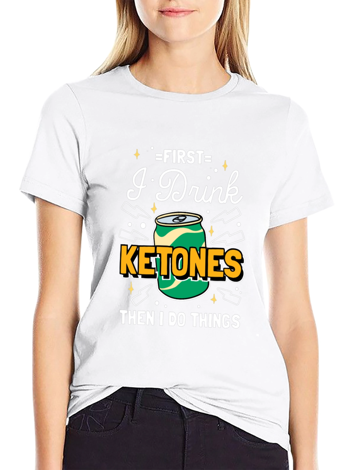 Black First I Drink Ketones T-Shirt - Black Graphic Tee view 9