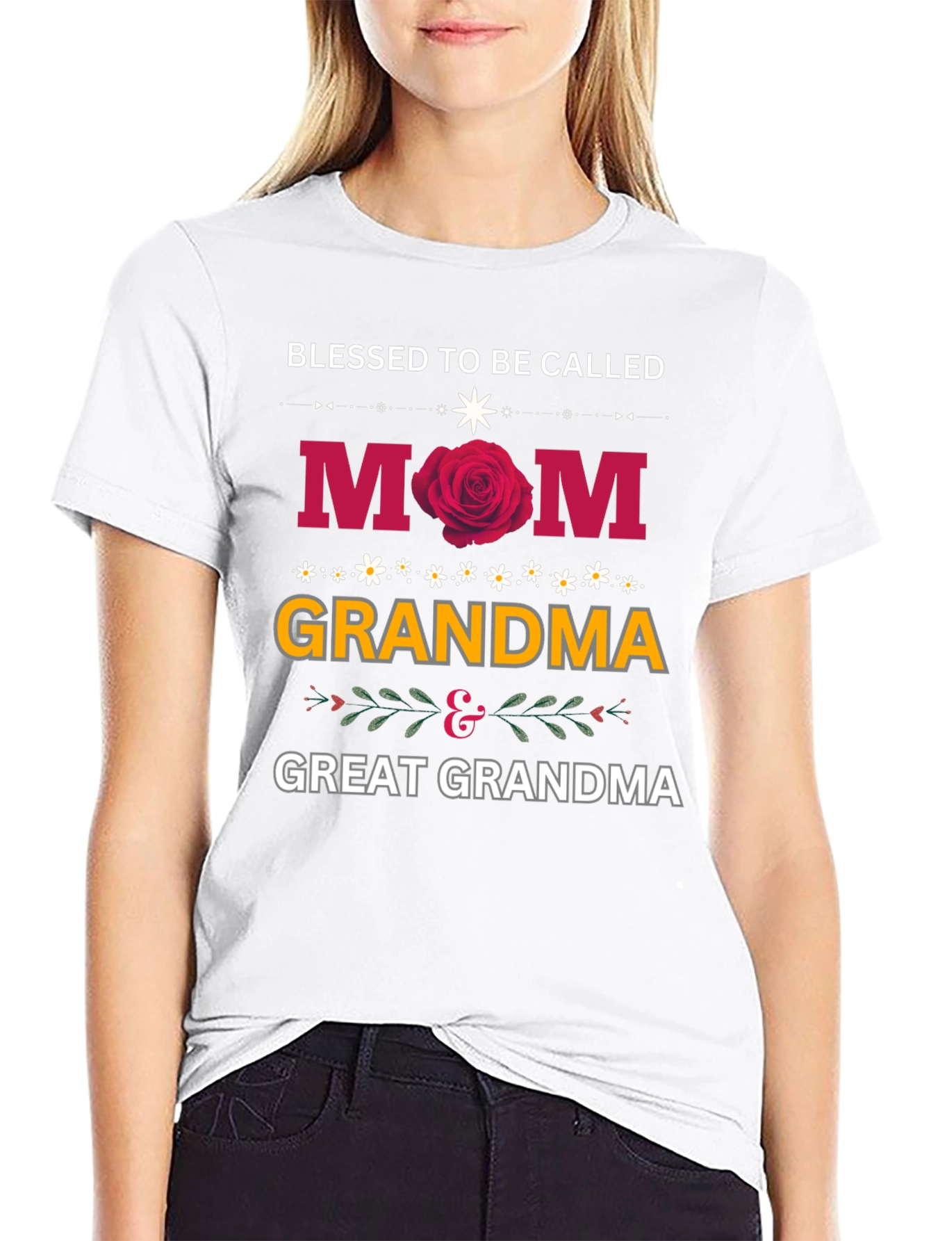 Black Blessed To Be Called Mom Grandma Great Grandma T-Shirt view 9