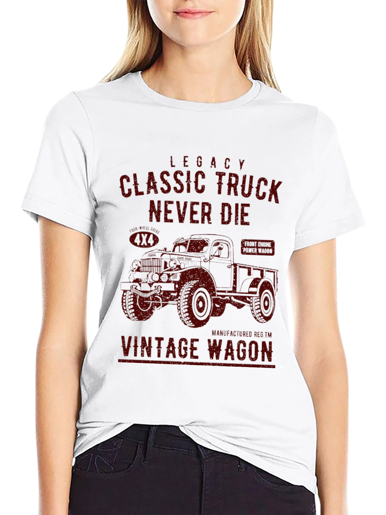 Classic Truck Vintage Wagon Black T-Shirt - 9