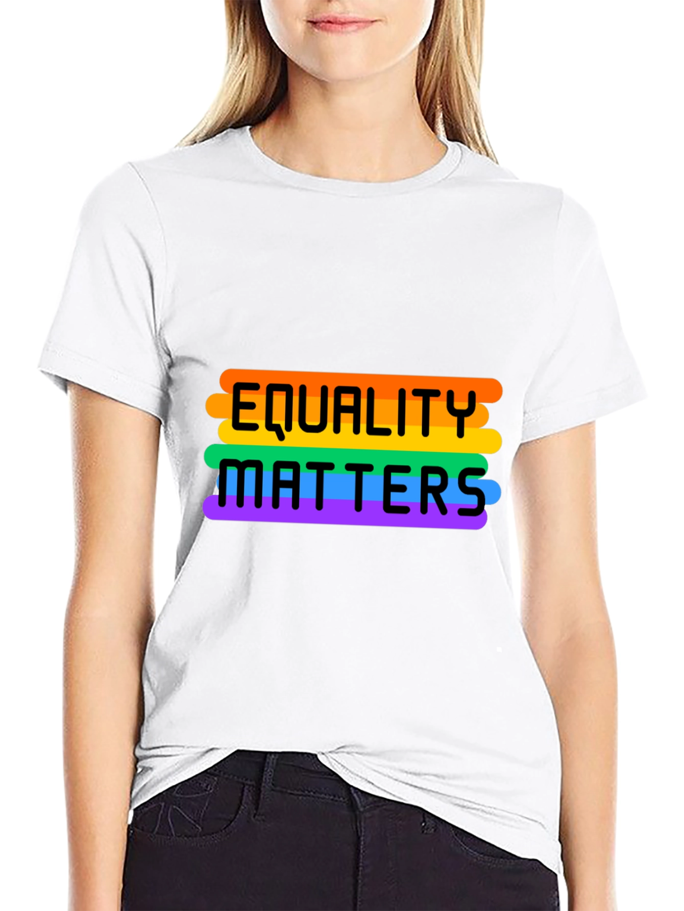 Black Equality Matters Rainbow Pride T-Shirt view 9