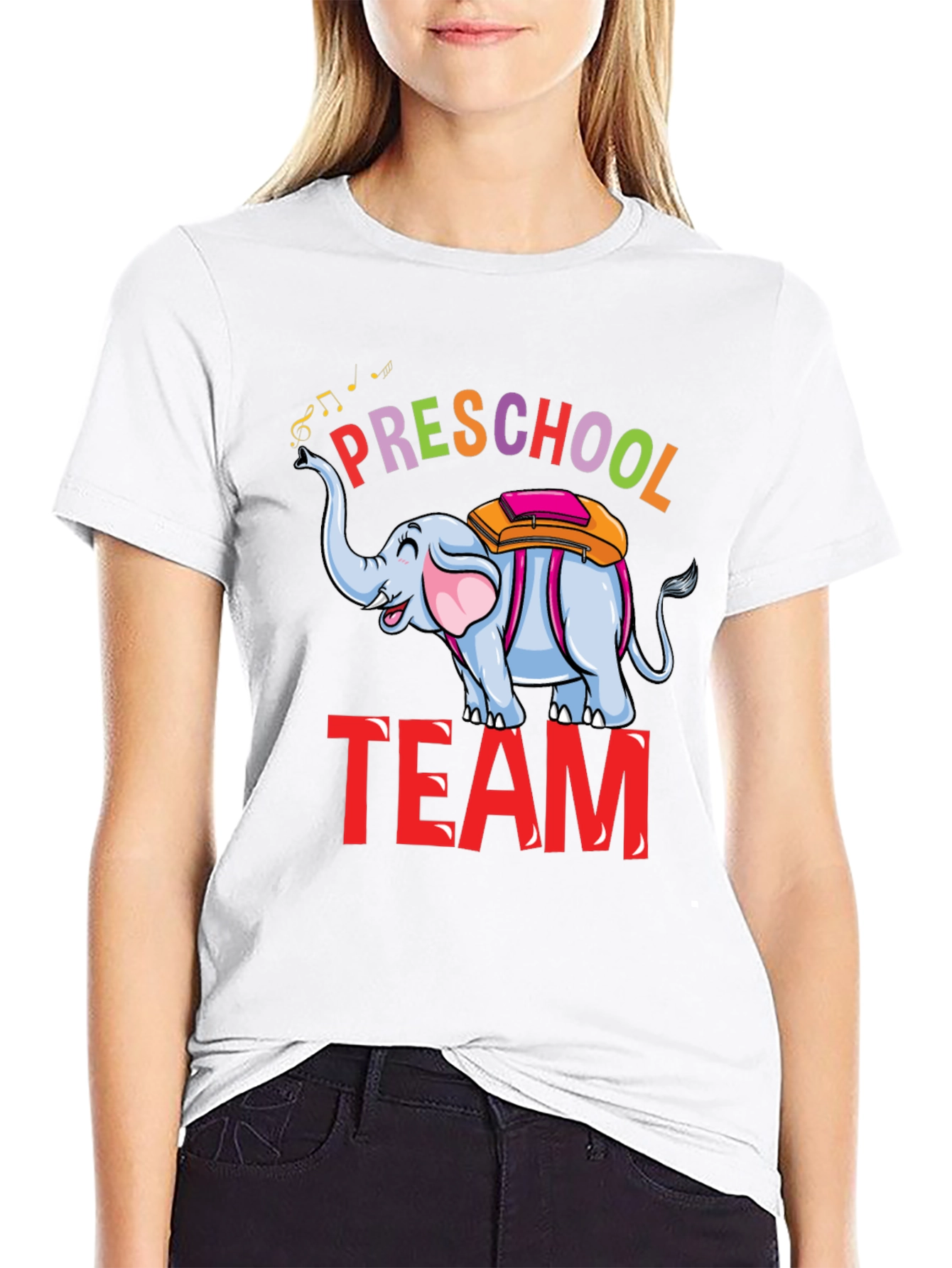 Black Preschool Team Elephant T-Shirt view 9