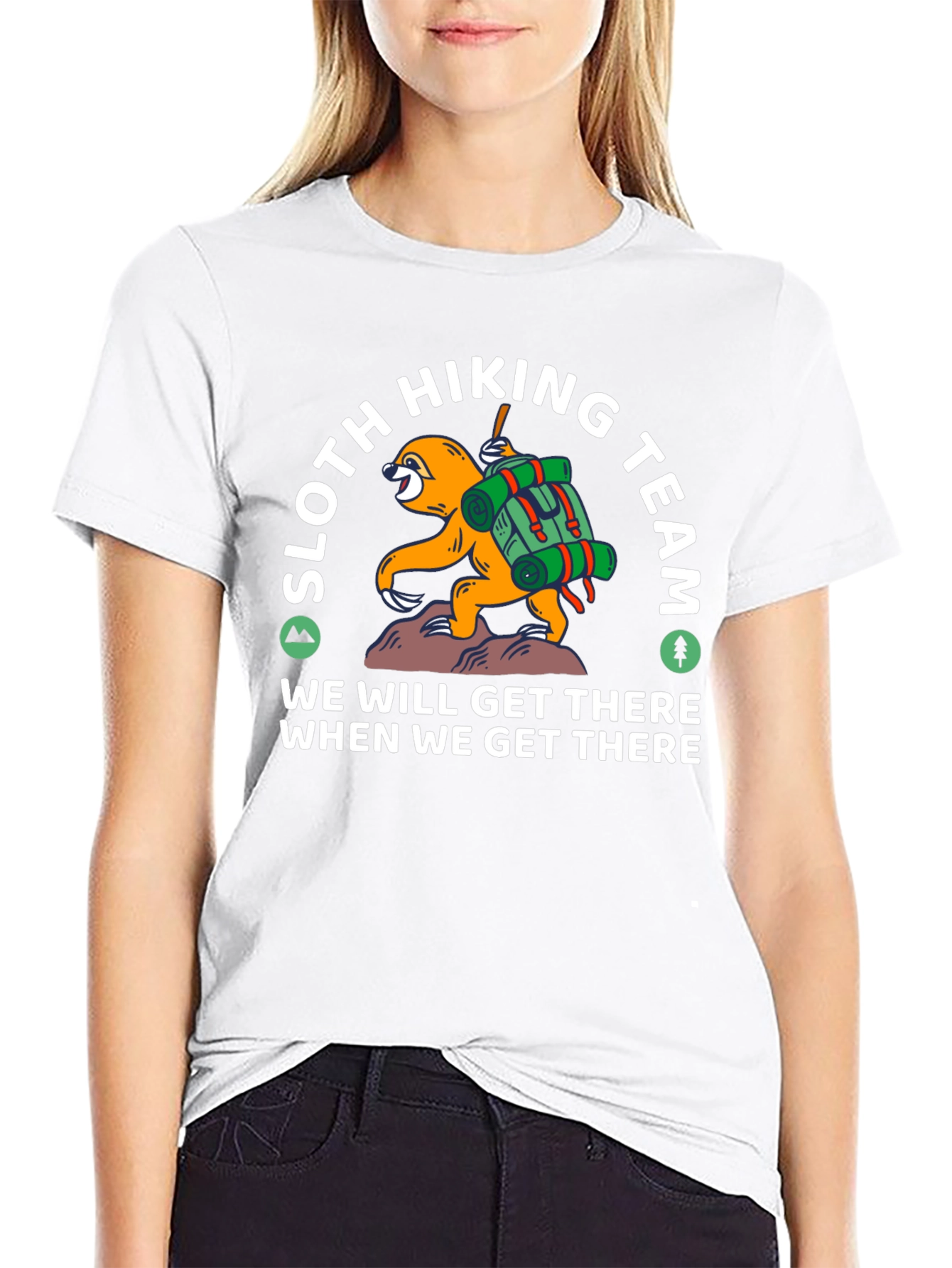 Black Sloth Hiking Team T-Shirt - Funny Adventure Tee view 9