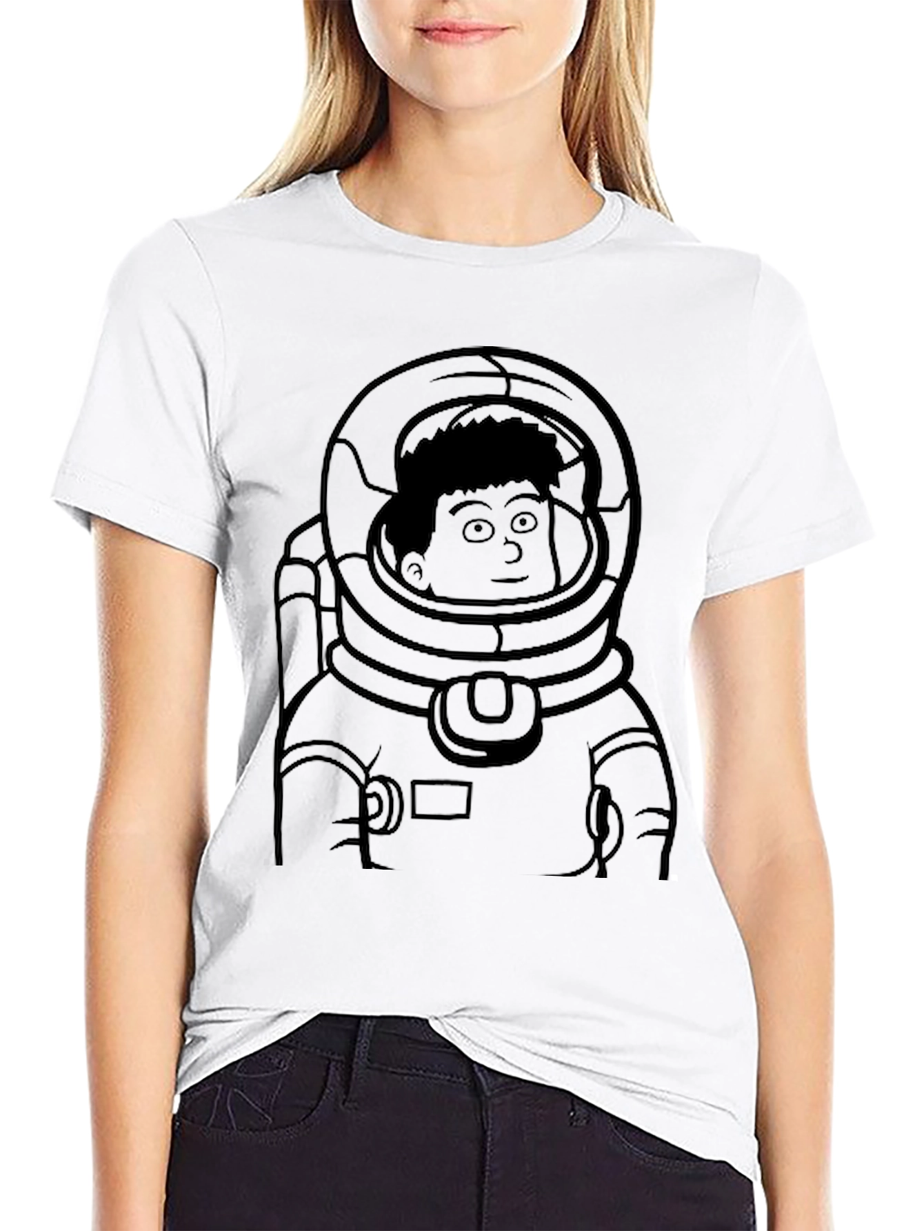 Black Astronaut Graphic Black T-Shirt, Space Suit Design view 9