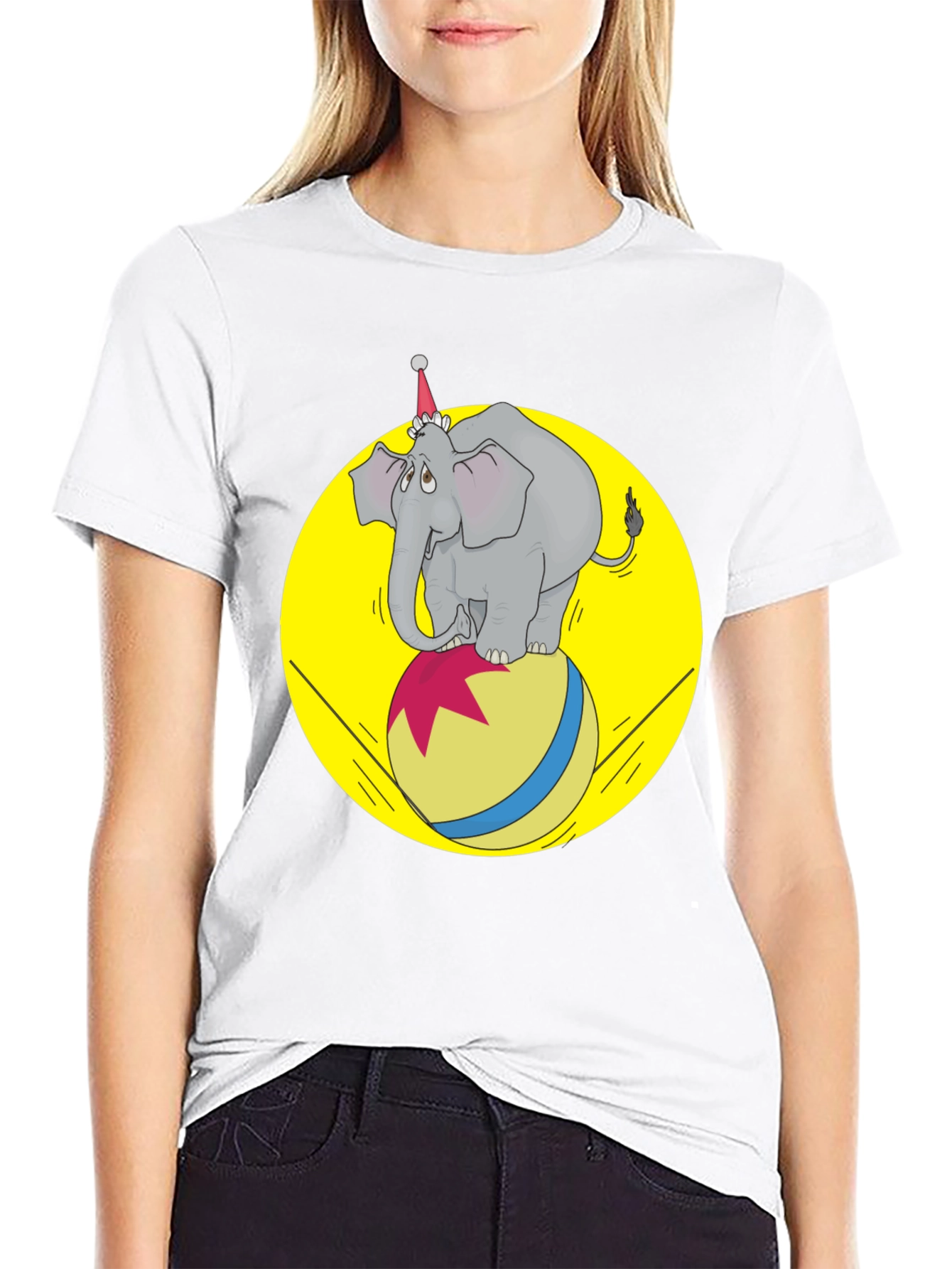 Black Circus Elephant T-Shirt - Novelty Graphic Tee view 9