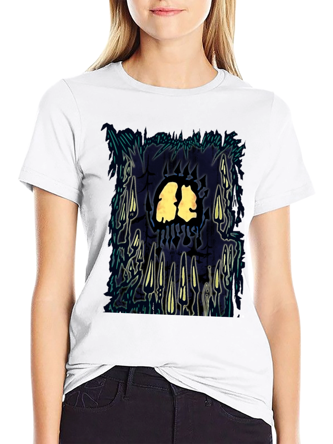 Black Abstract Graphic Print T-Shirt view 9