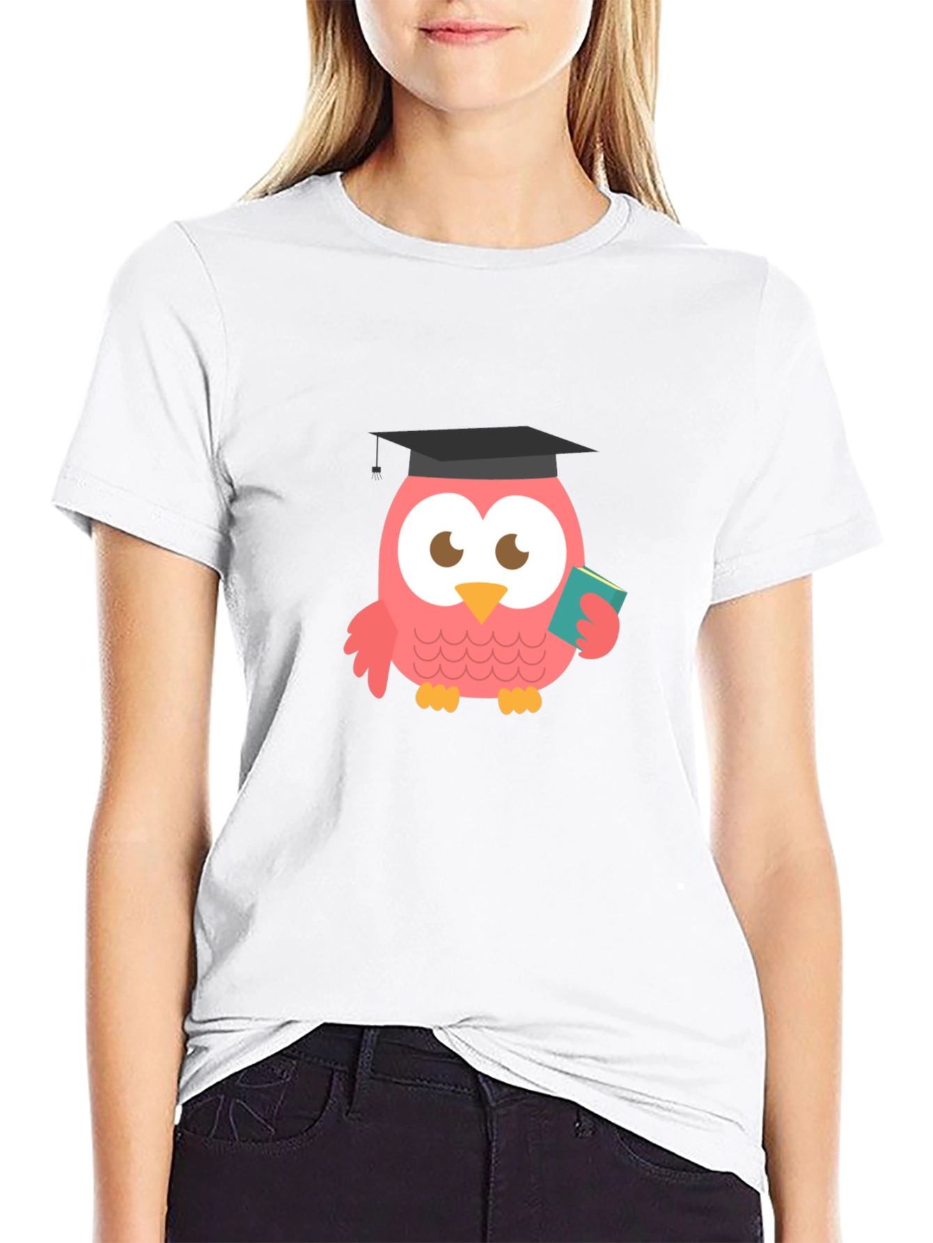 Black Graduation Owl Graphic Tee - Cute and Clever Design view 9