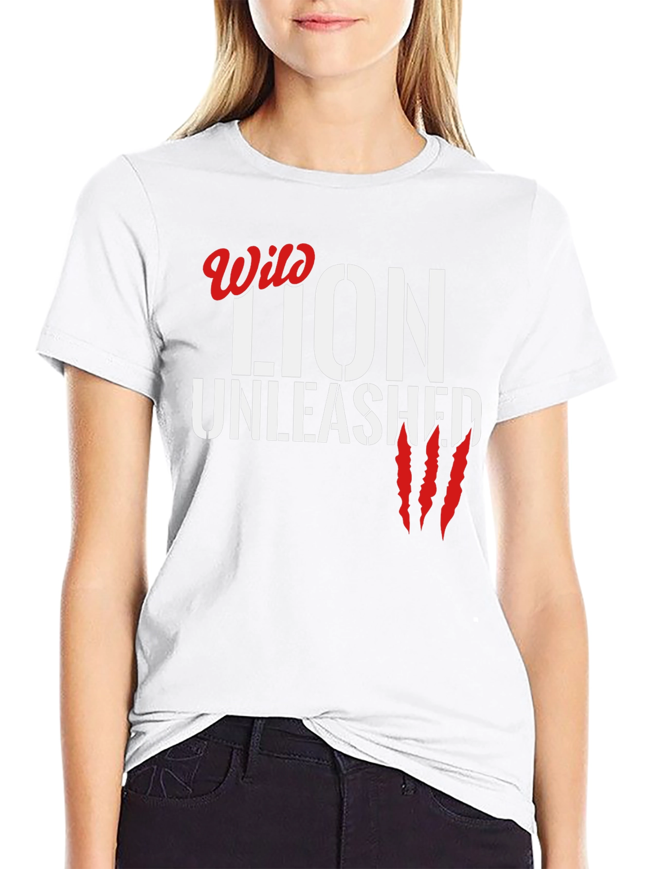 Wild Lion Unleashed Black Graphic T-Shirt - 9