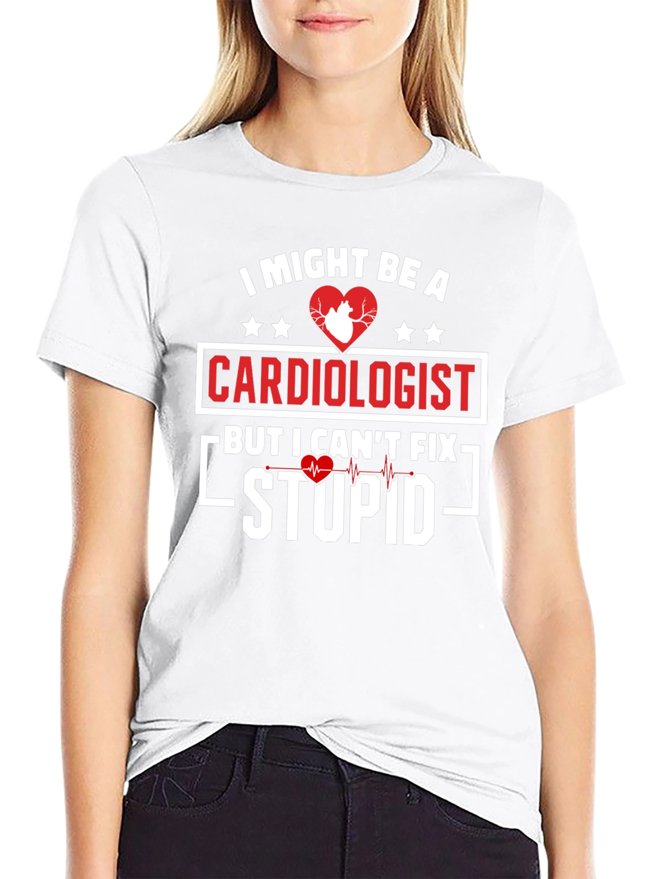 Black Cardiologist Humor Graphic T-Shirt view 9