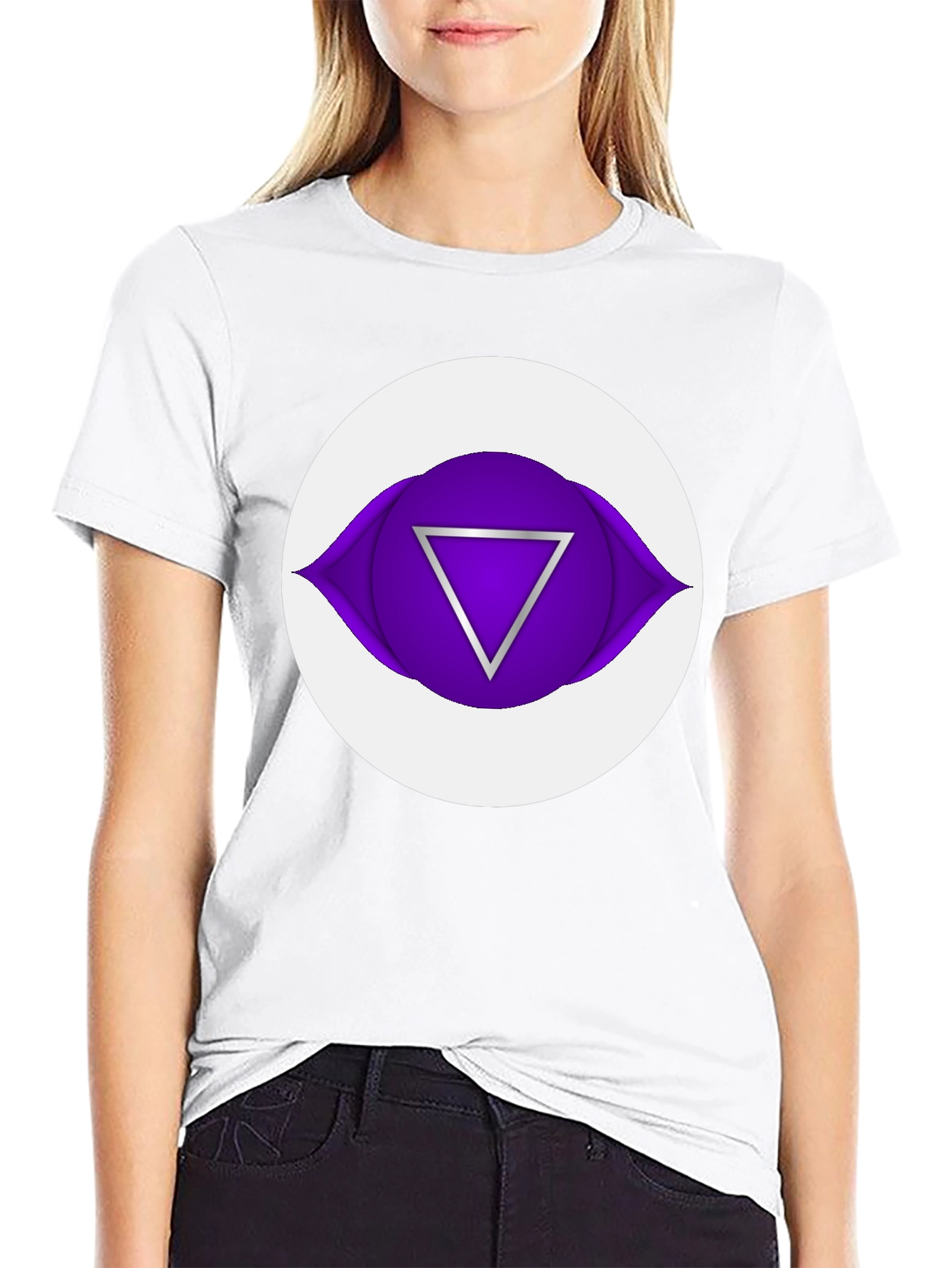 Black Third Eye Chakra Graphic Tee - Black Cotton T-Shirt view 9