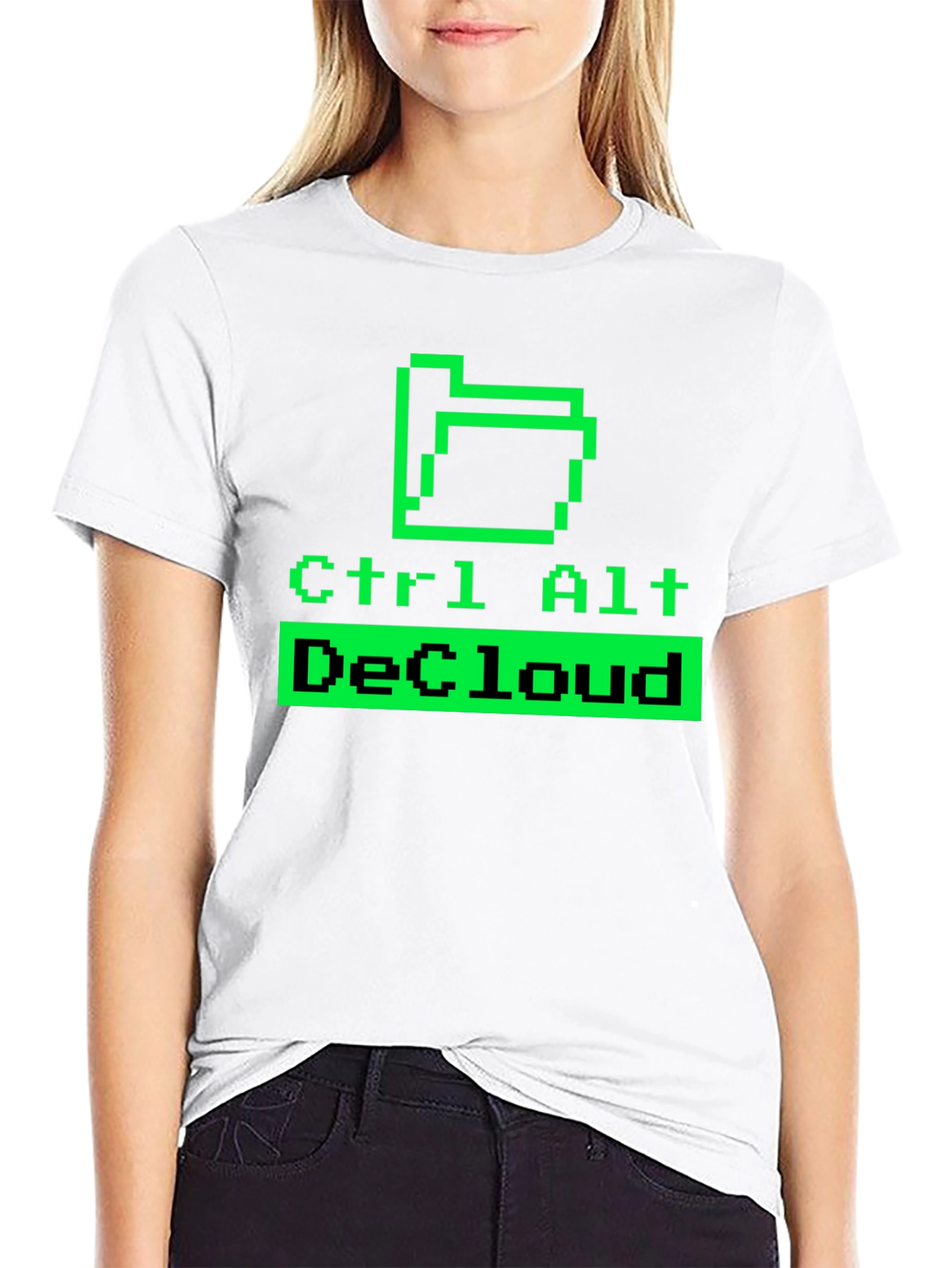 Black Ctrl Alt DeCloud T-Shirt - Geeky Tech Humor view 9