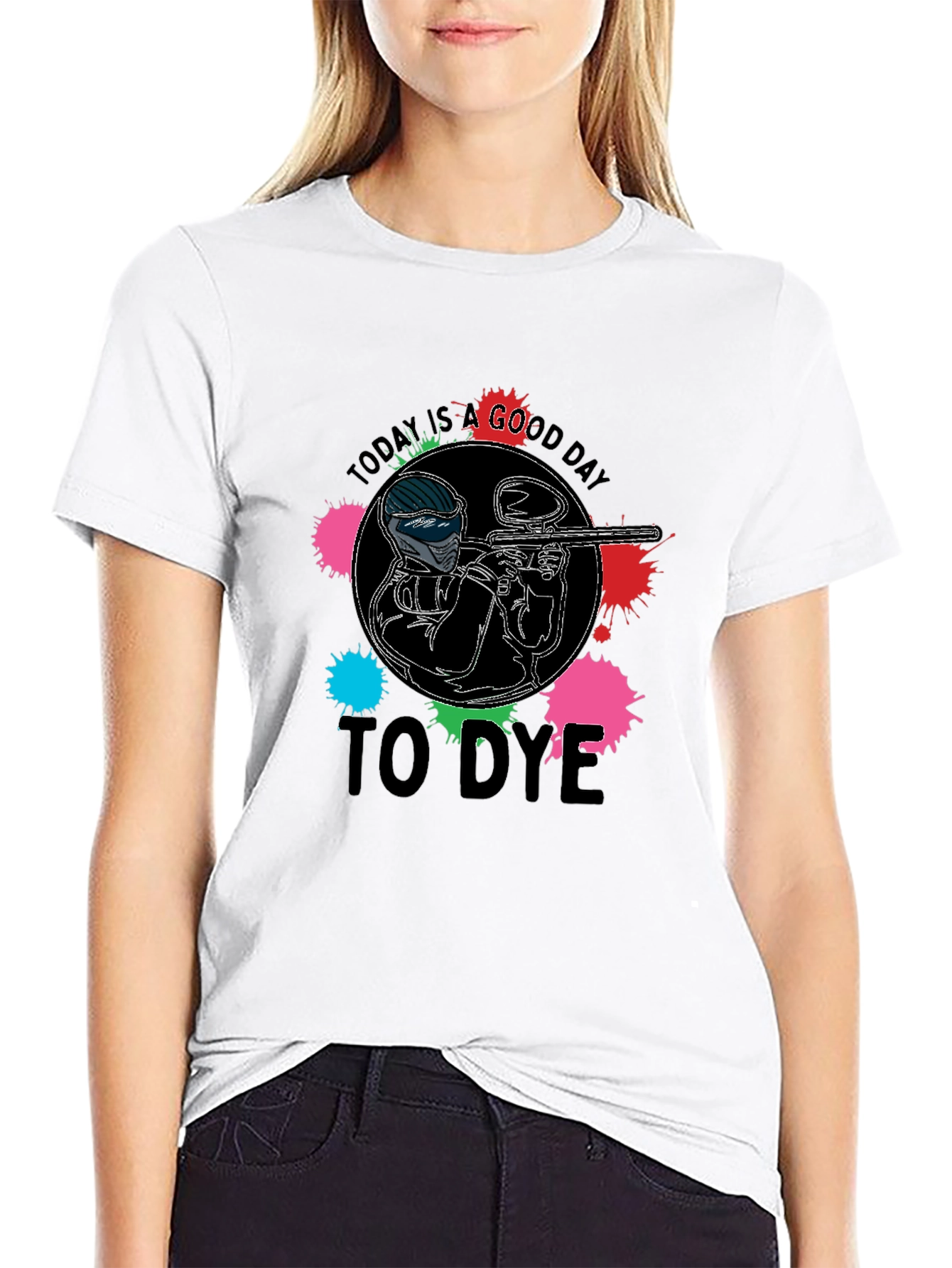Black Paintball T-Shirt - Today is a Good Day to Dye view 9