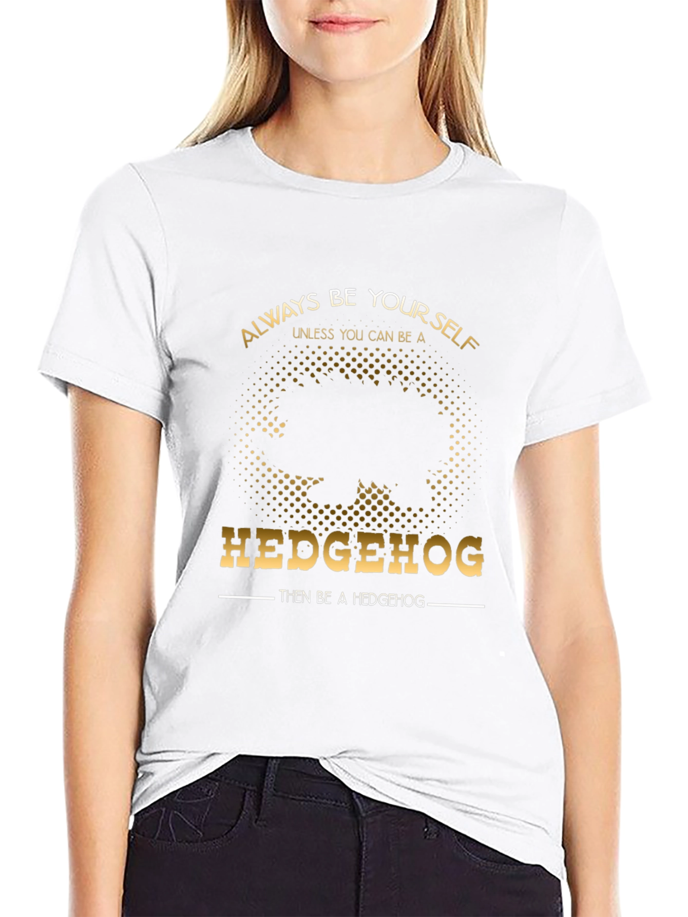 Black Always Be Yourself Hedgehog T-Shirt - Funny Novelty Tee view 9