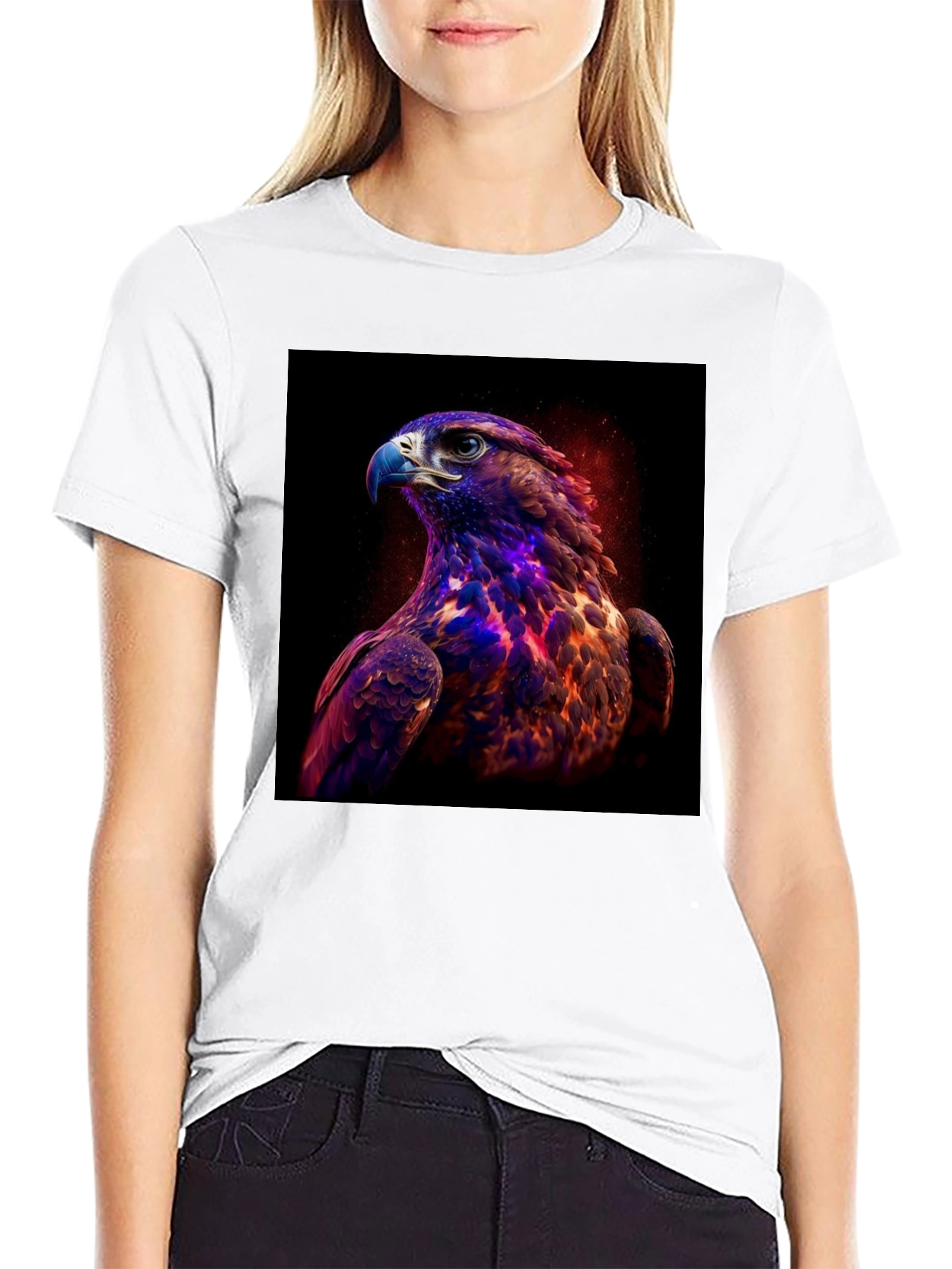 Cosmic Eagle Graphic Black T-Shirt - 9