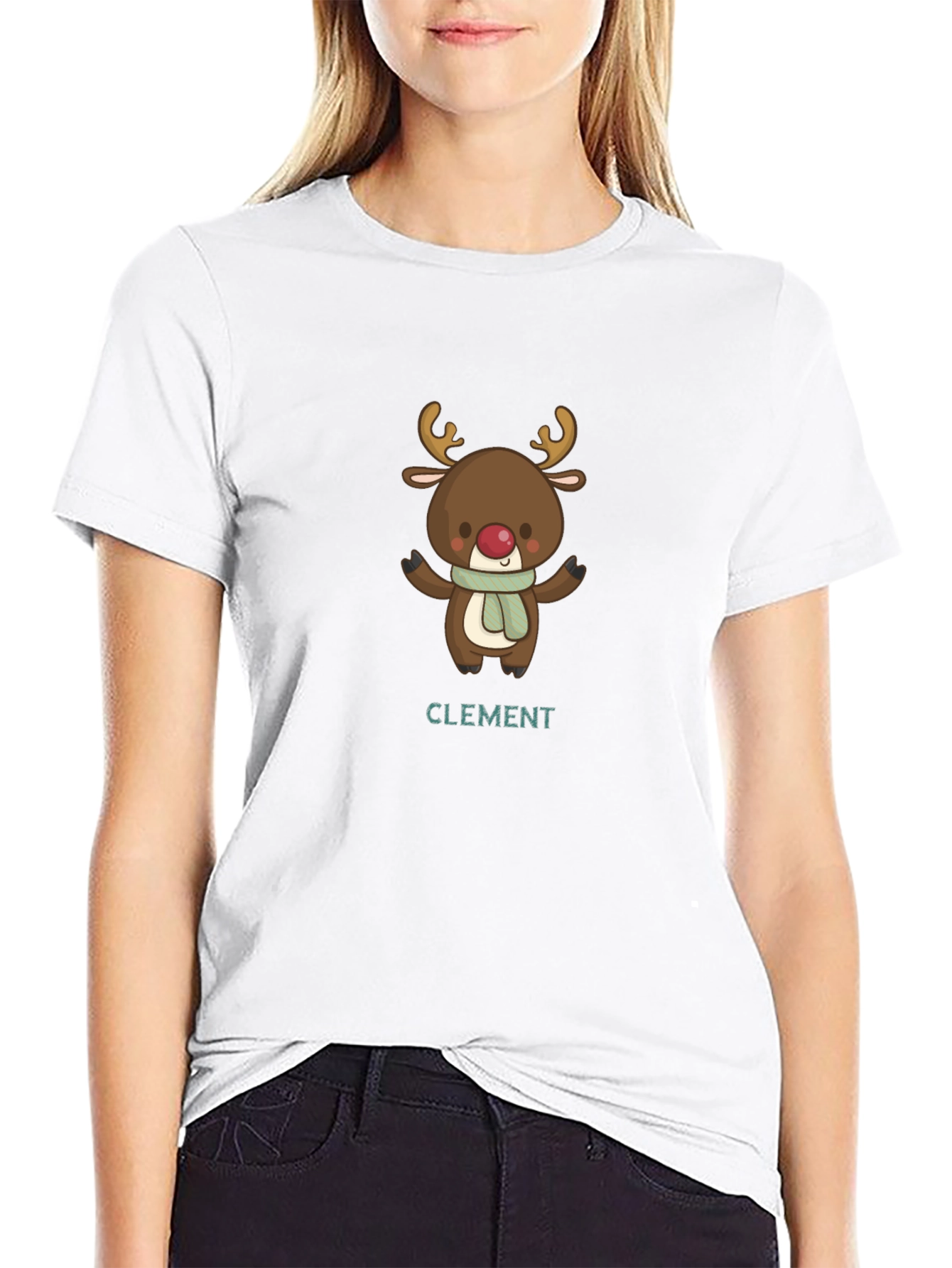 Black Clement Reindeer Holiday T-Shirt view 9