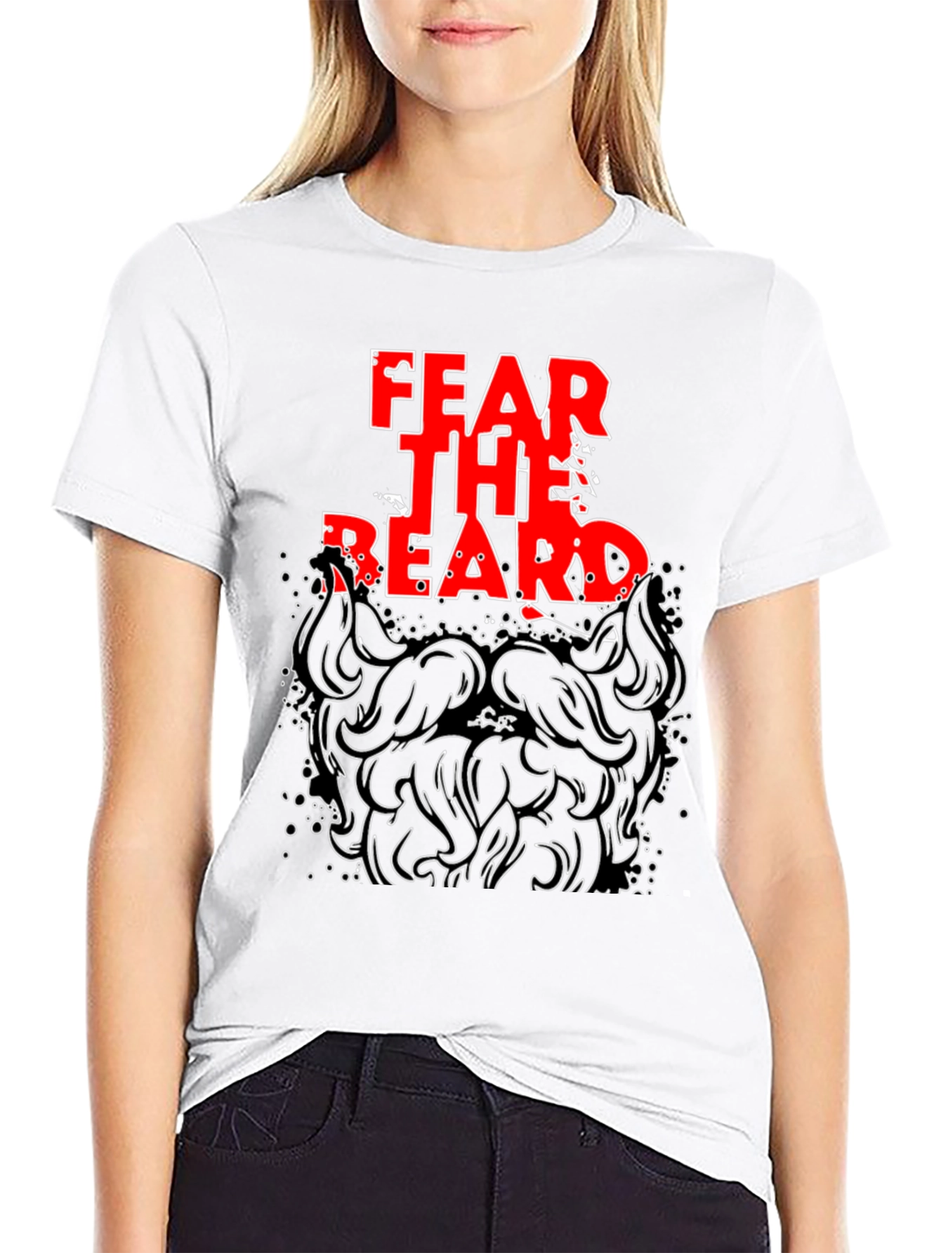 Black Fear The Beard T-Shirt - Black Cotton Tee view 9