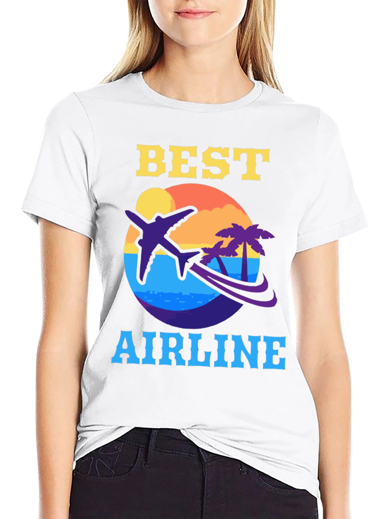 Black Best Airline Graphic T-Shirt - Travel Vacation Tee view 9