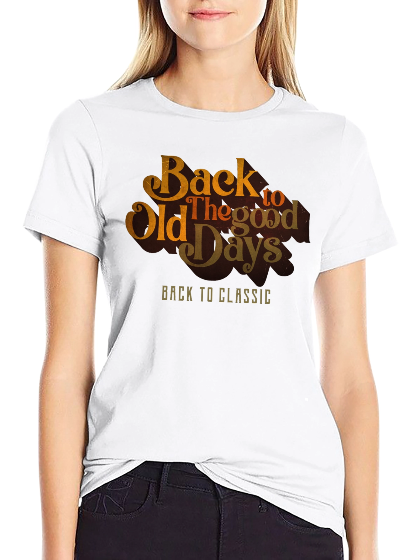 Black Back to Old Days Graphic T-Shirt - Vintage Classic Tee view 9