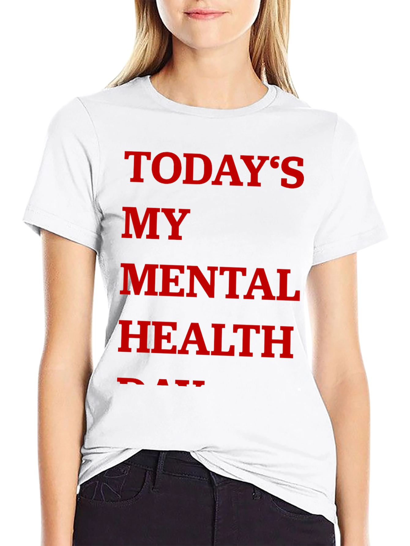 Black Today's My Mental Health Day Graphic Tee view 9
