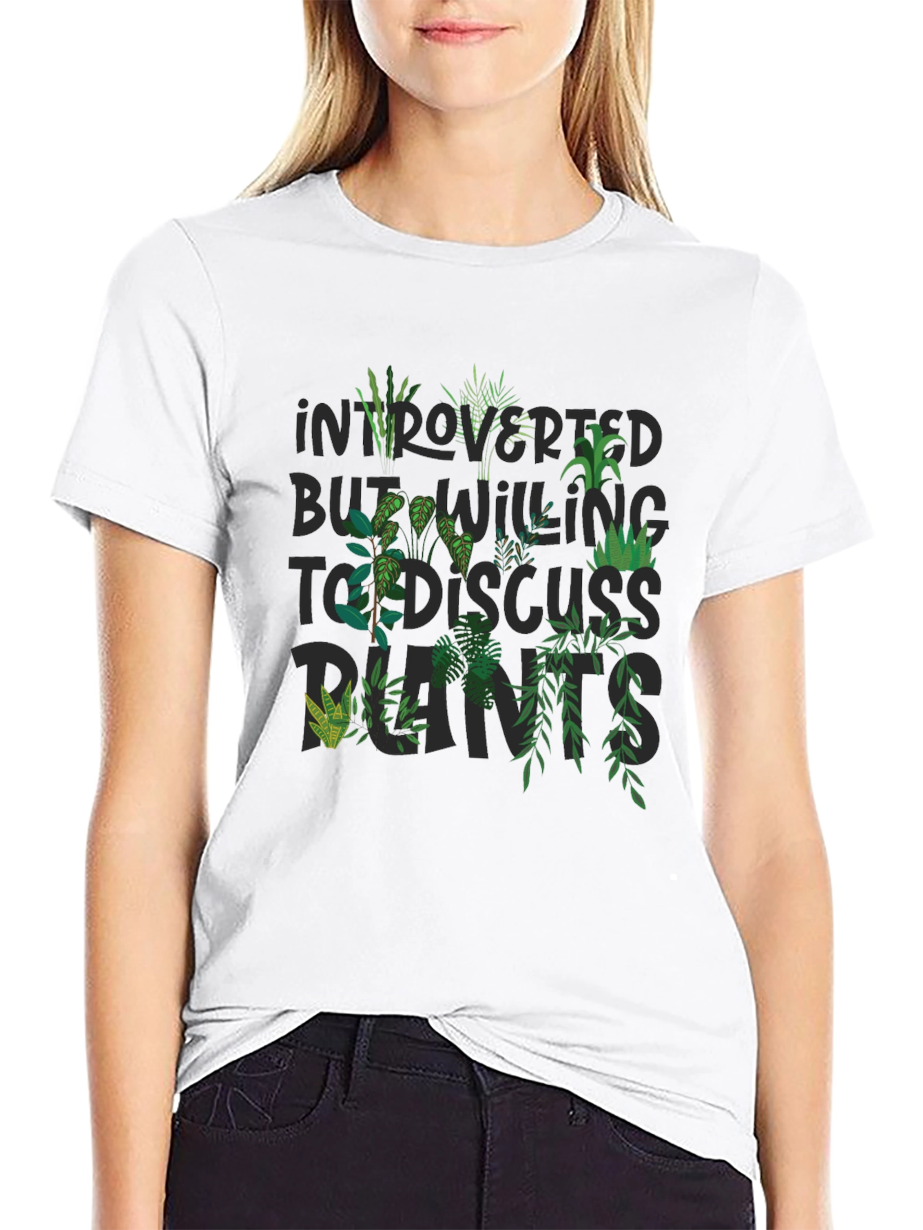 Black Introverted Plant Lover T-Shirt view 9
