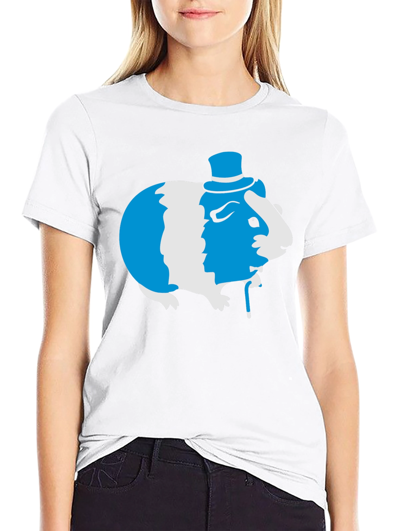Guinea Pig Top Hat Tee - Unique Graphic T-Shirt - 9