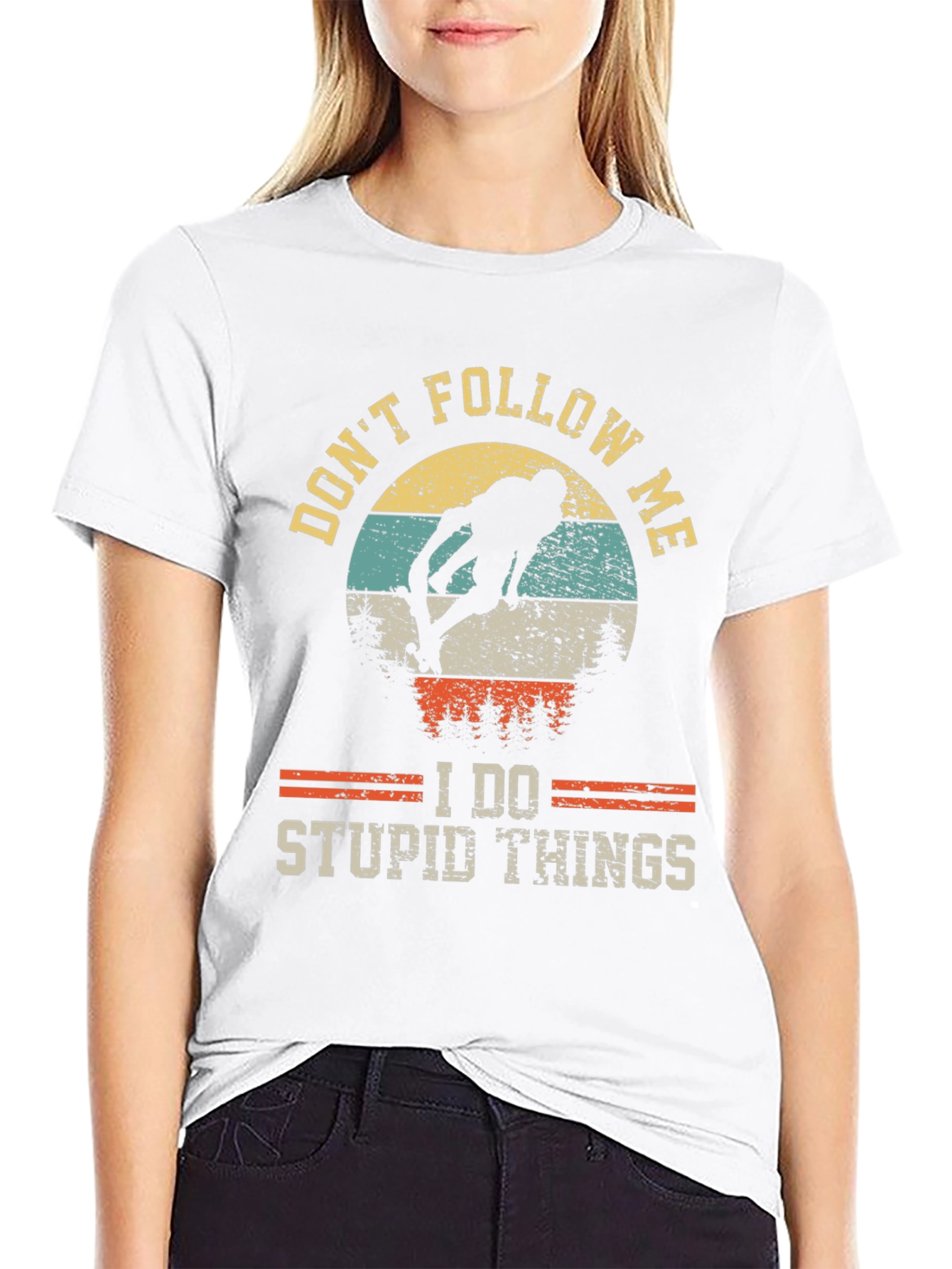 Black Don't Follow Me T-Shirt: Skateboarding Humor Tee view 9
