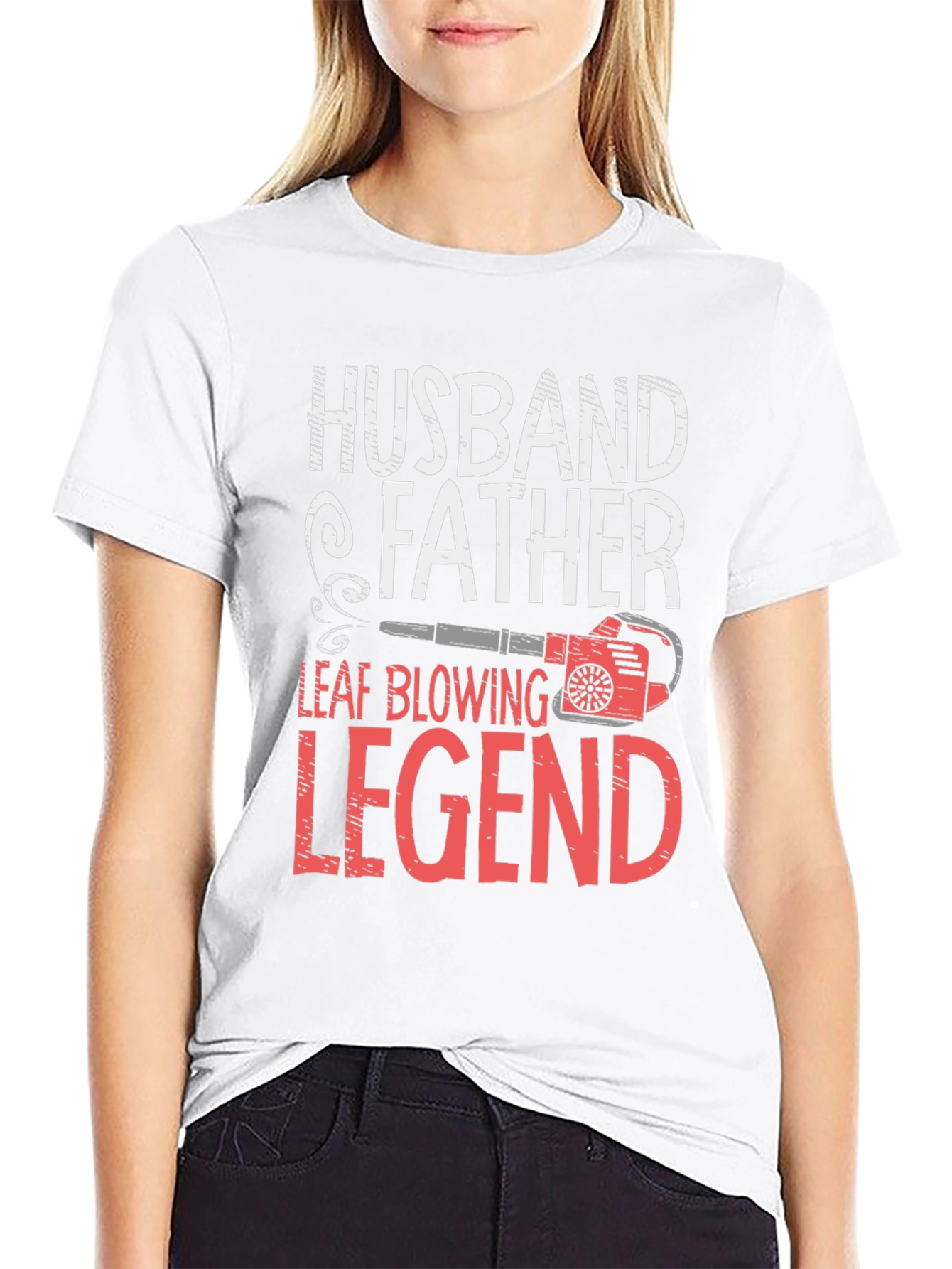 Black Husband Father Leaf Blowing Legend T-Shirt view 9