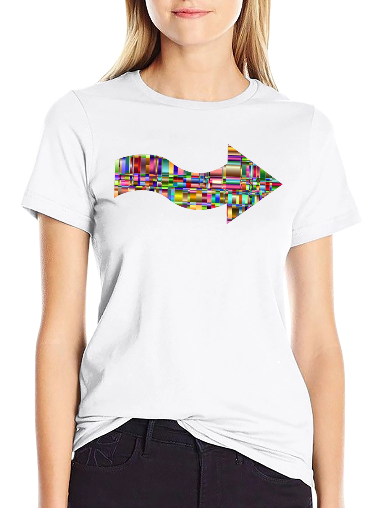 Black Abstract Arrow T-Shirt - Modern Graphic Tee view 9