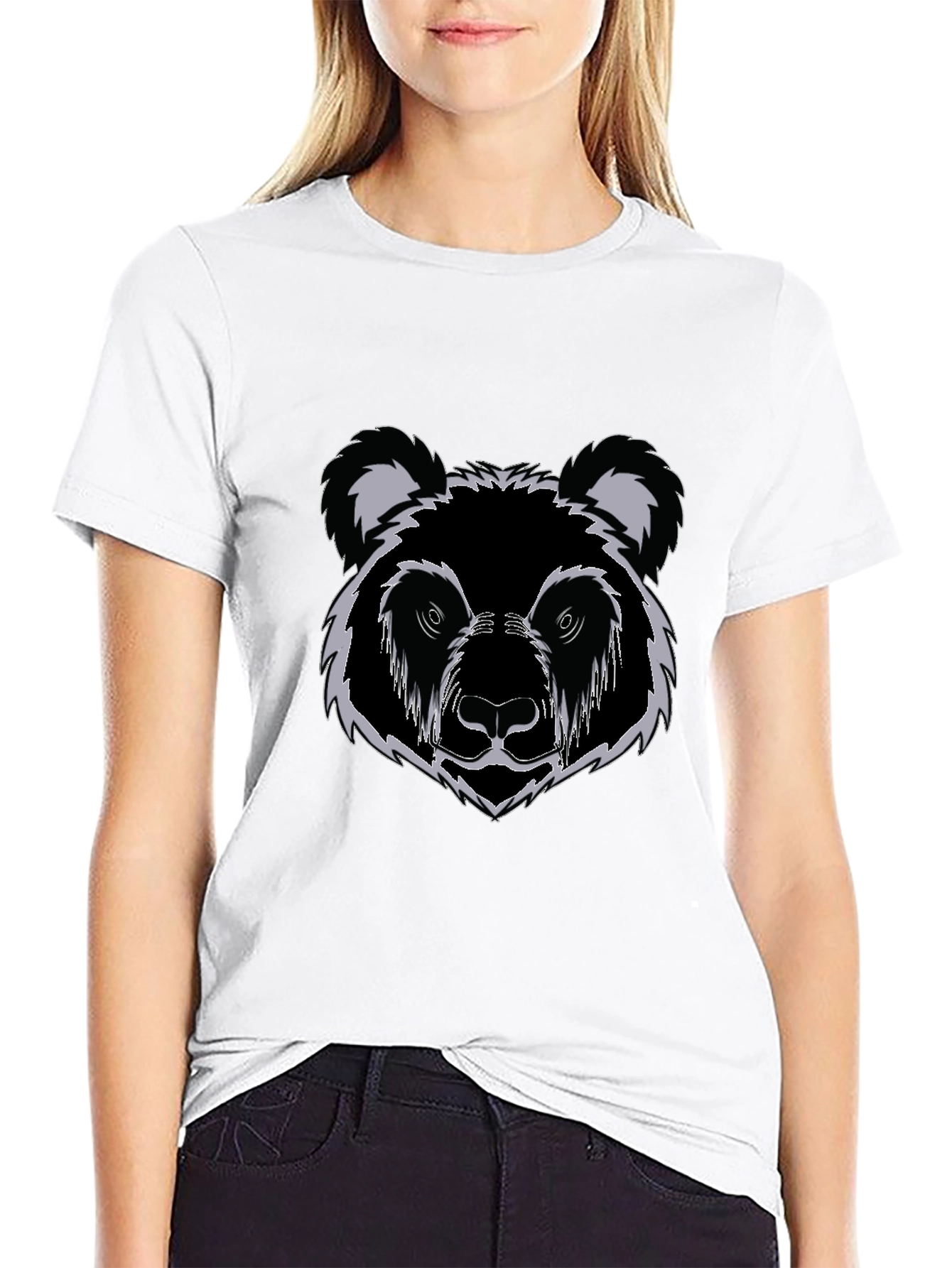 Black Black Bear Graphic Print T-Shirt view 9