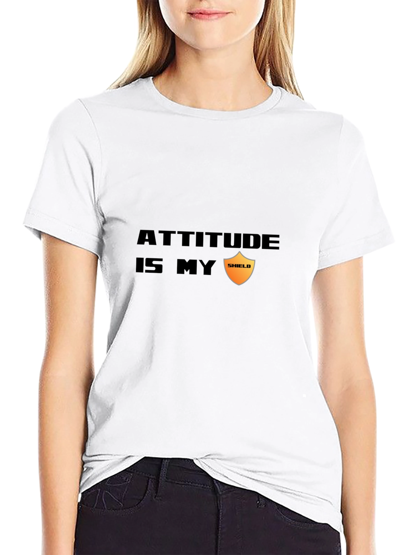 Black Attitude is My Shield Graphic Tee - Black view 9