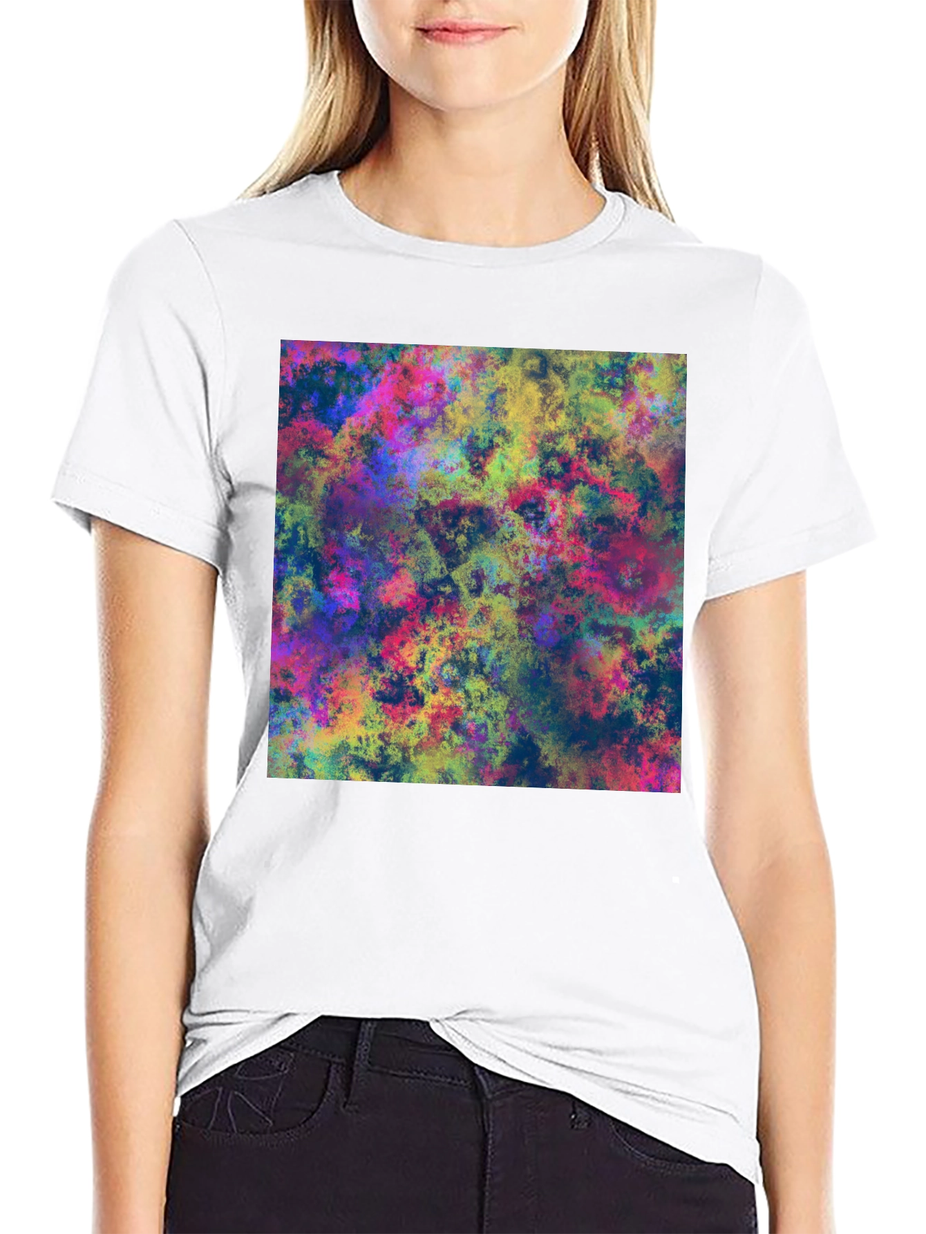 Black Abstract Art Print Black T-Shirt view 9
