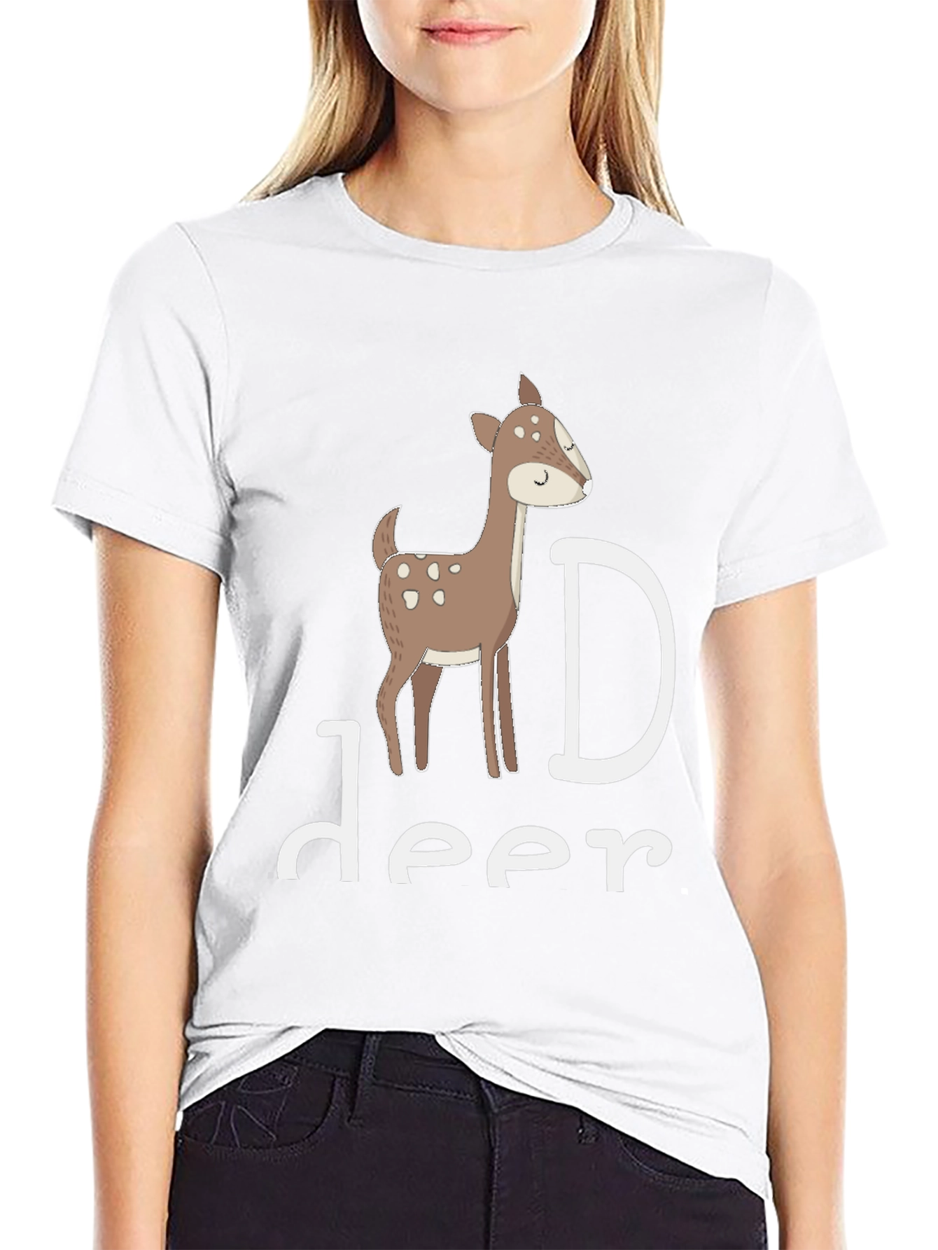 Black Deer Graphic Tee - Fun Animal Design view 9